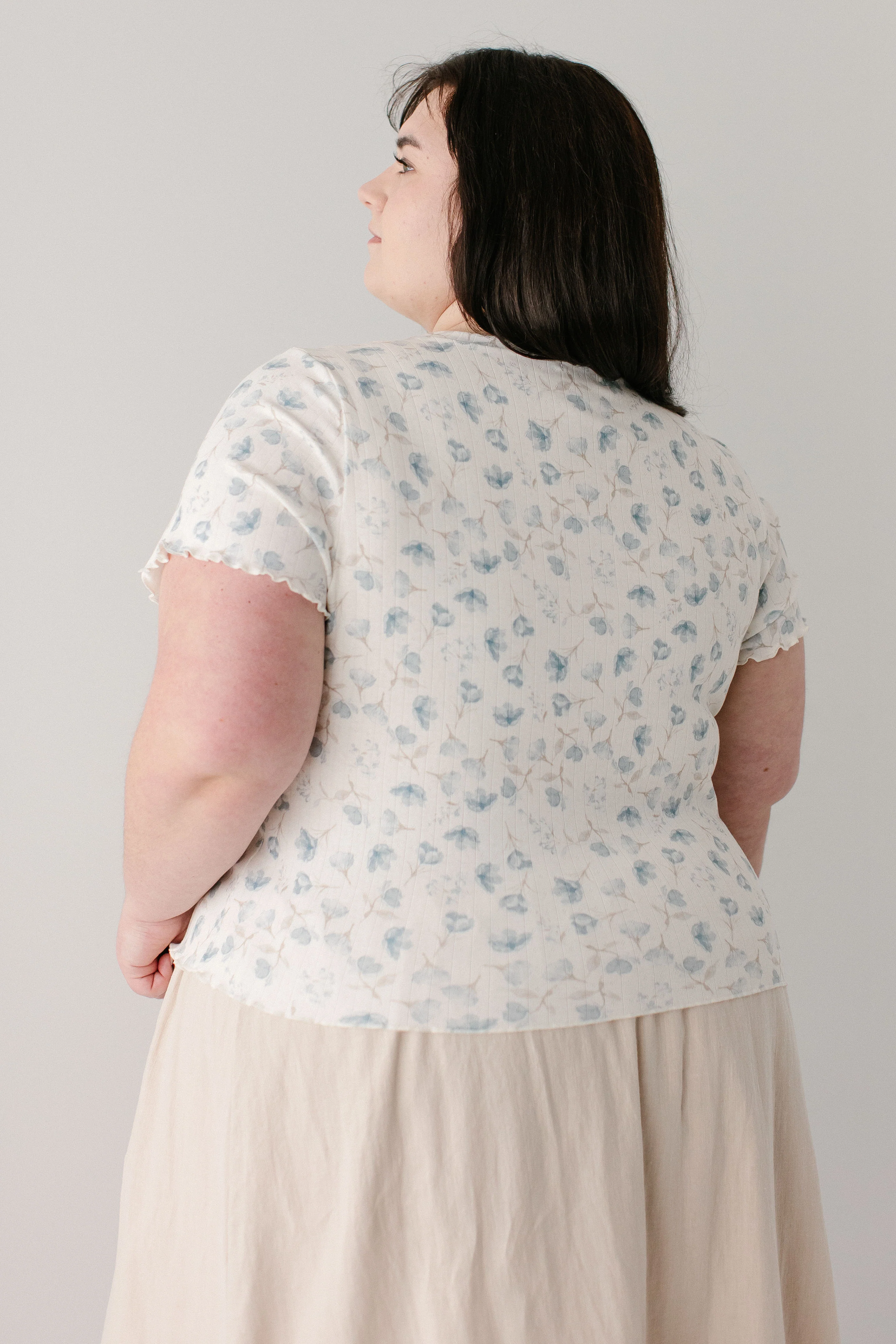 Clara Blue Floral Pointelle Top FINAL SALE - Image 11