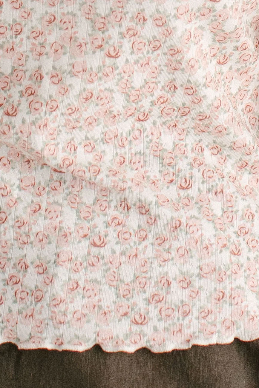 Clara Blush Floral Pointelle Top FINAL SALE - Image 5