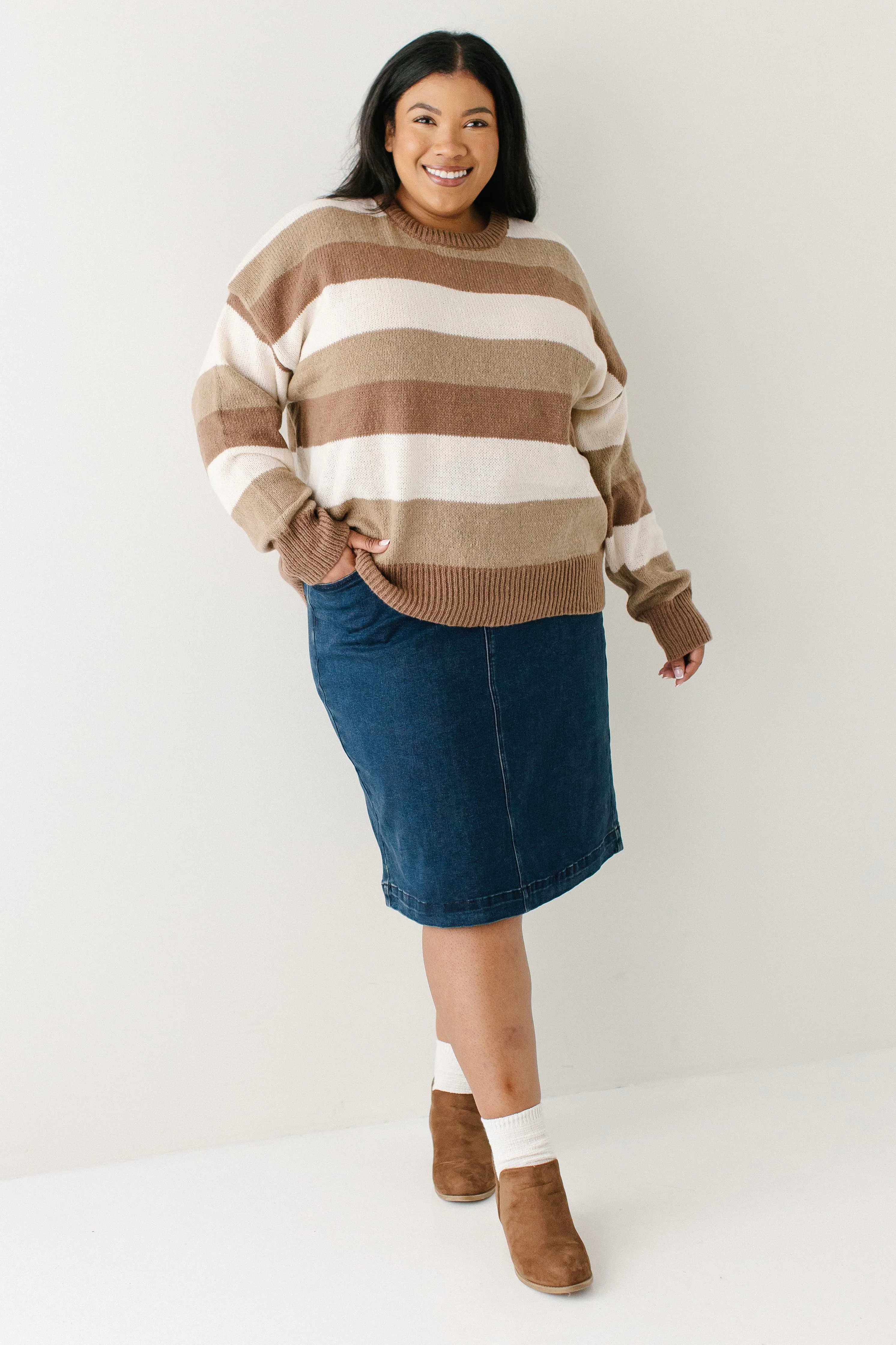 'Coco' Brown Stripe Knit Sweater FINAL SALE - Image 10