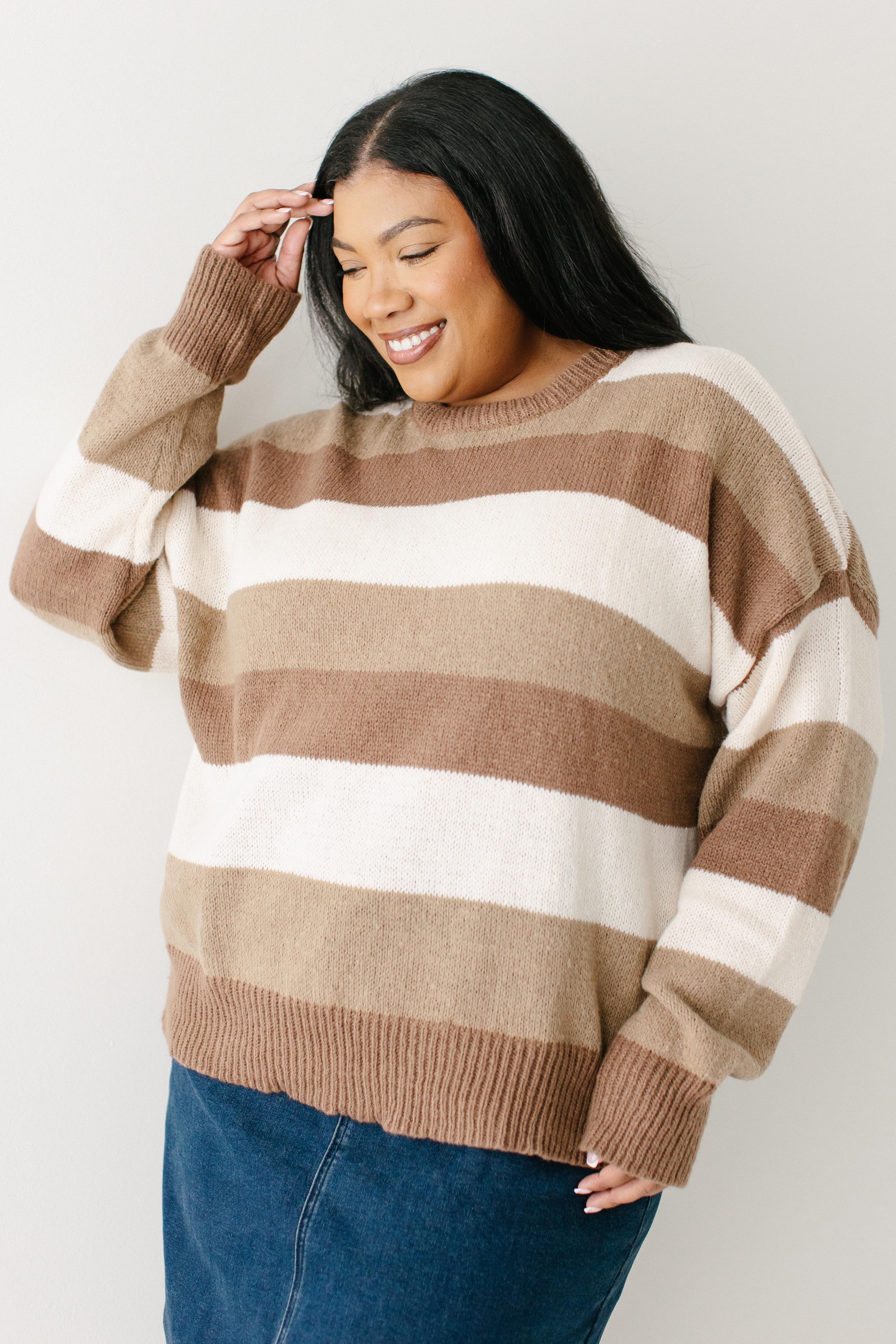 'Coco' Brown Stripe Knit Sweater FINAL SALE - Image 7