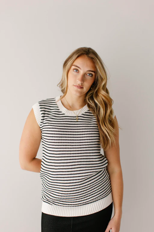 Colbie Striped Sweater Vest
