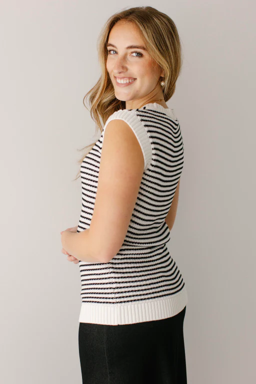 Colbie Striped Sweater Vest - Image 4