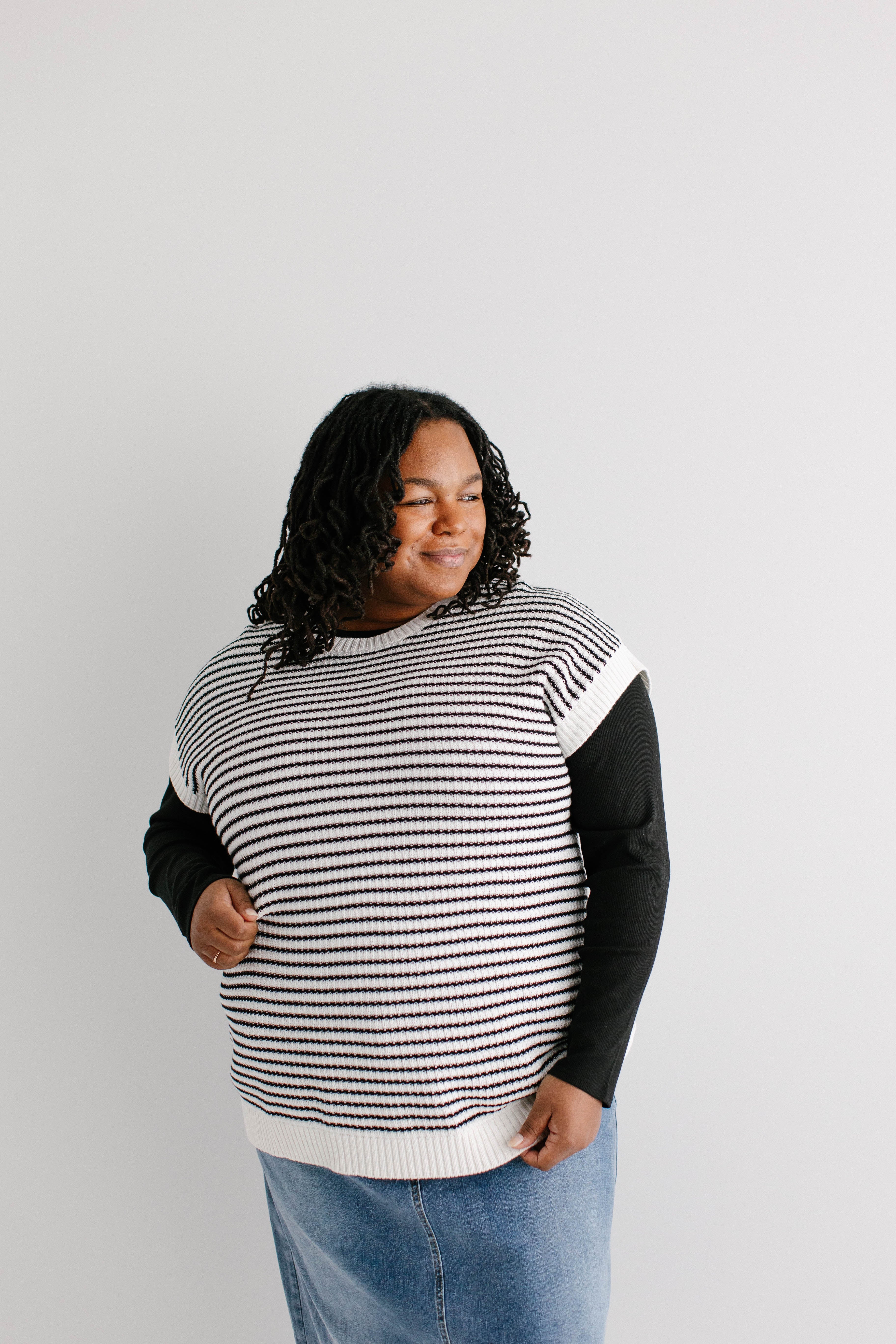 Colbie Striped Sweater Vest - Image 5