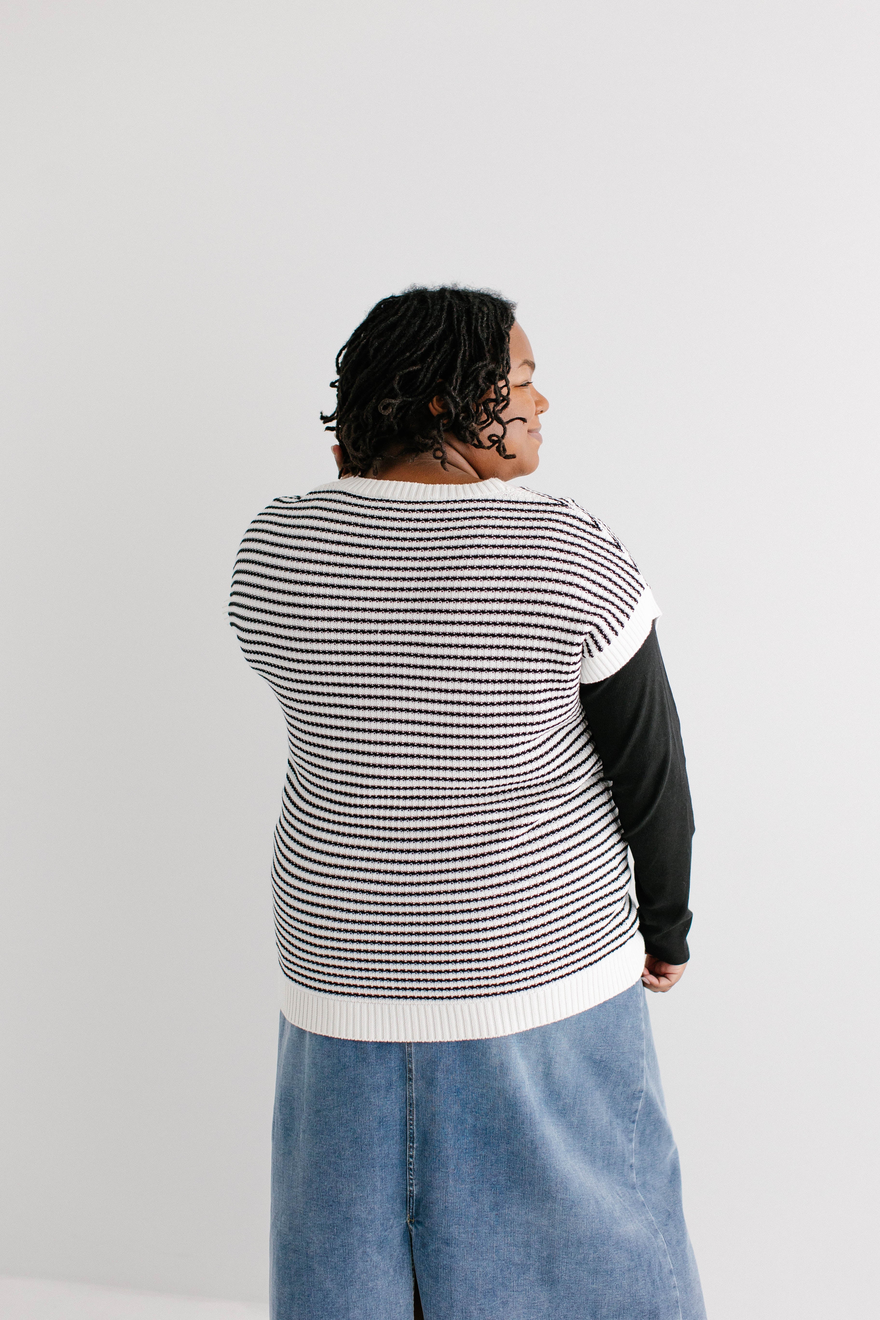 Colbie Striped Sweater Vest - Image 7