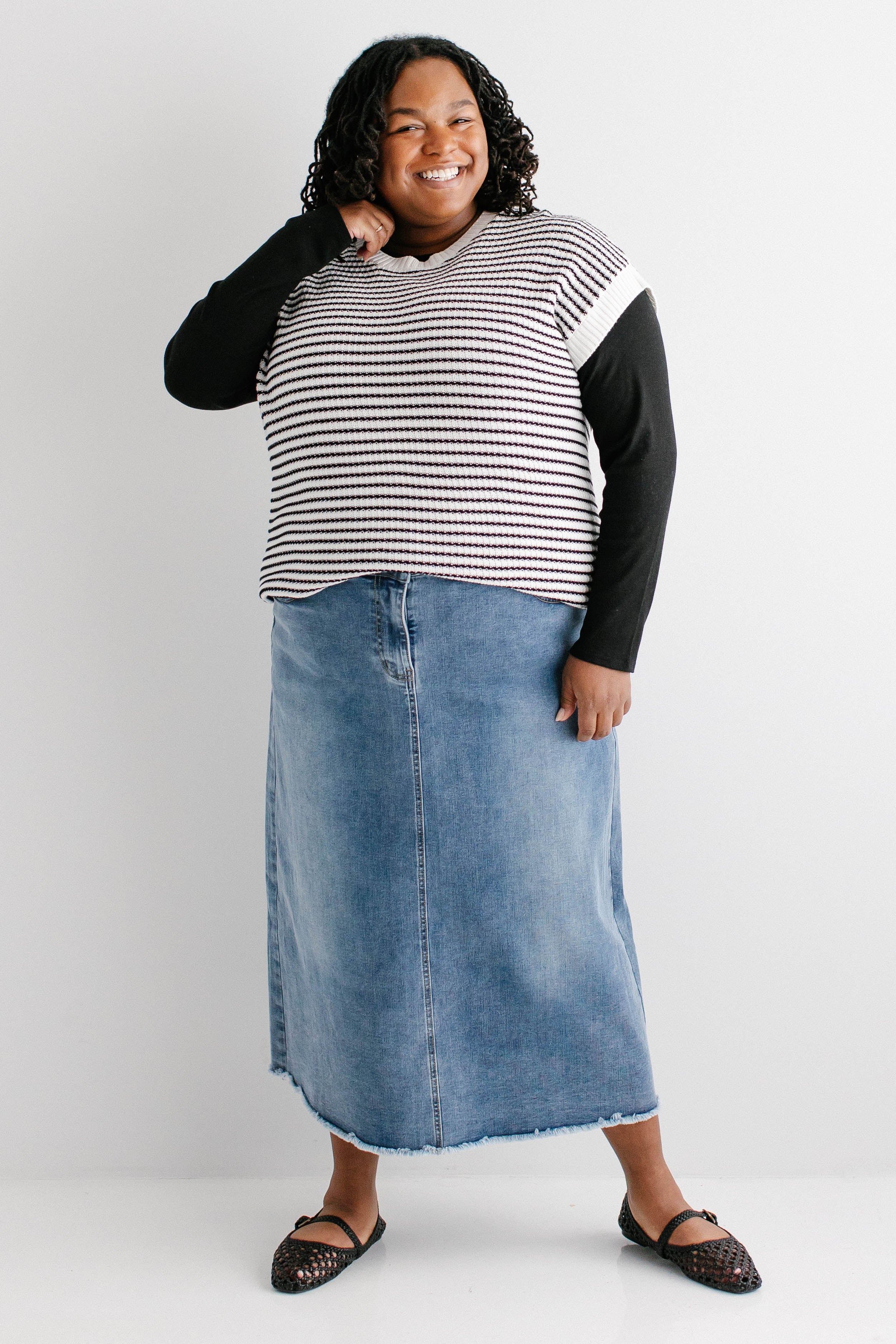 Colbie Striped Sweater Vest - Image 9