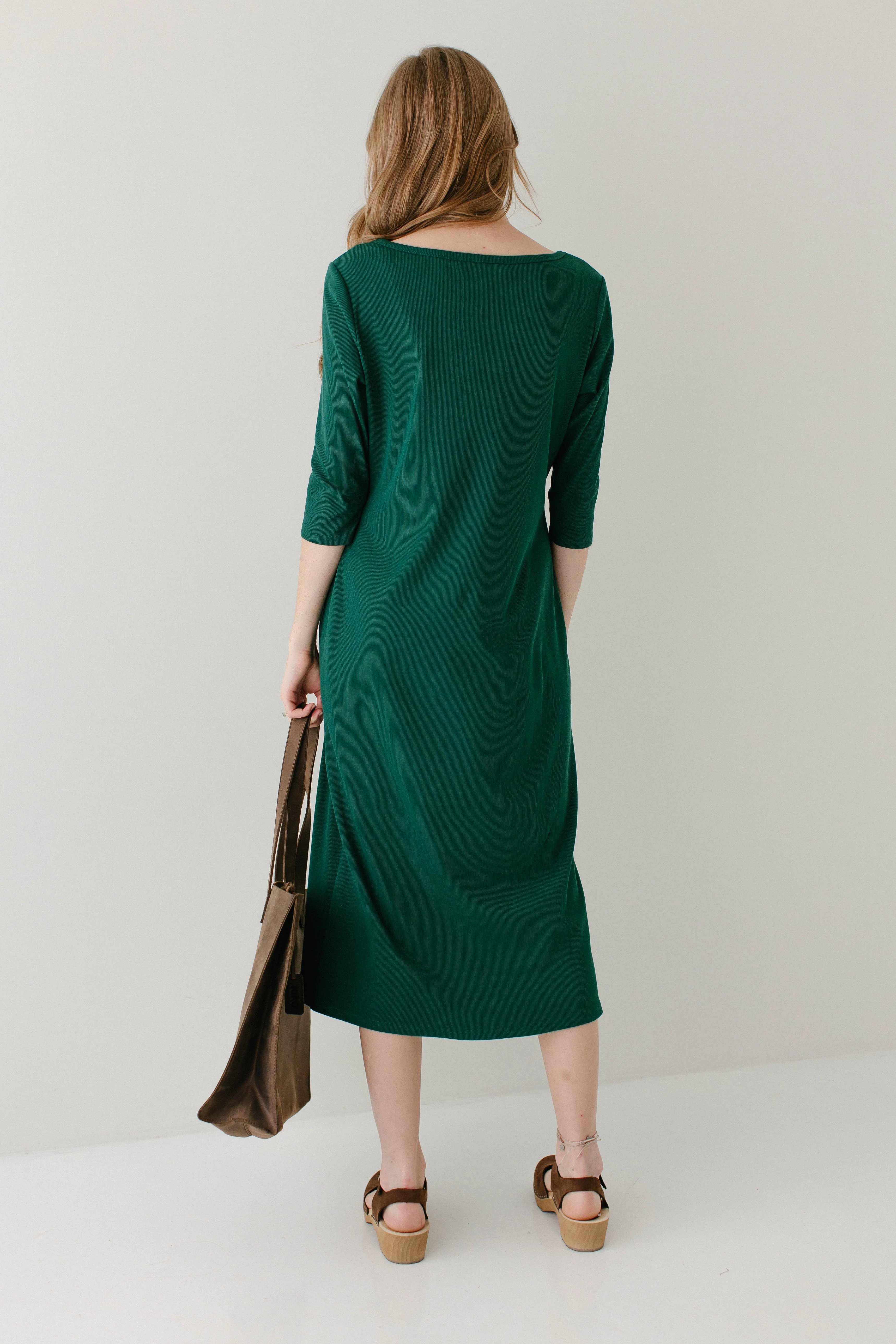 Constance 3/4 Sleeve Ribbed Midi Dress FINAL SALE - Image 10