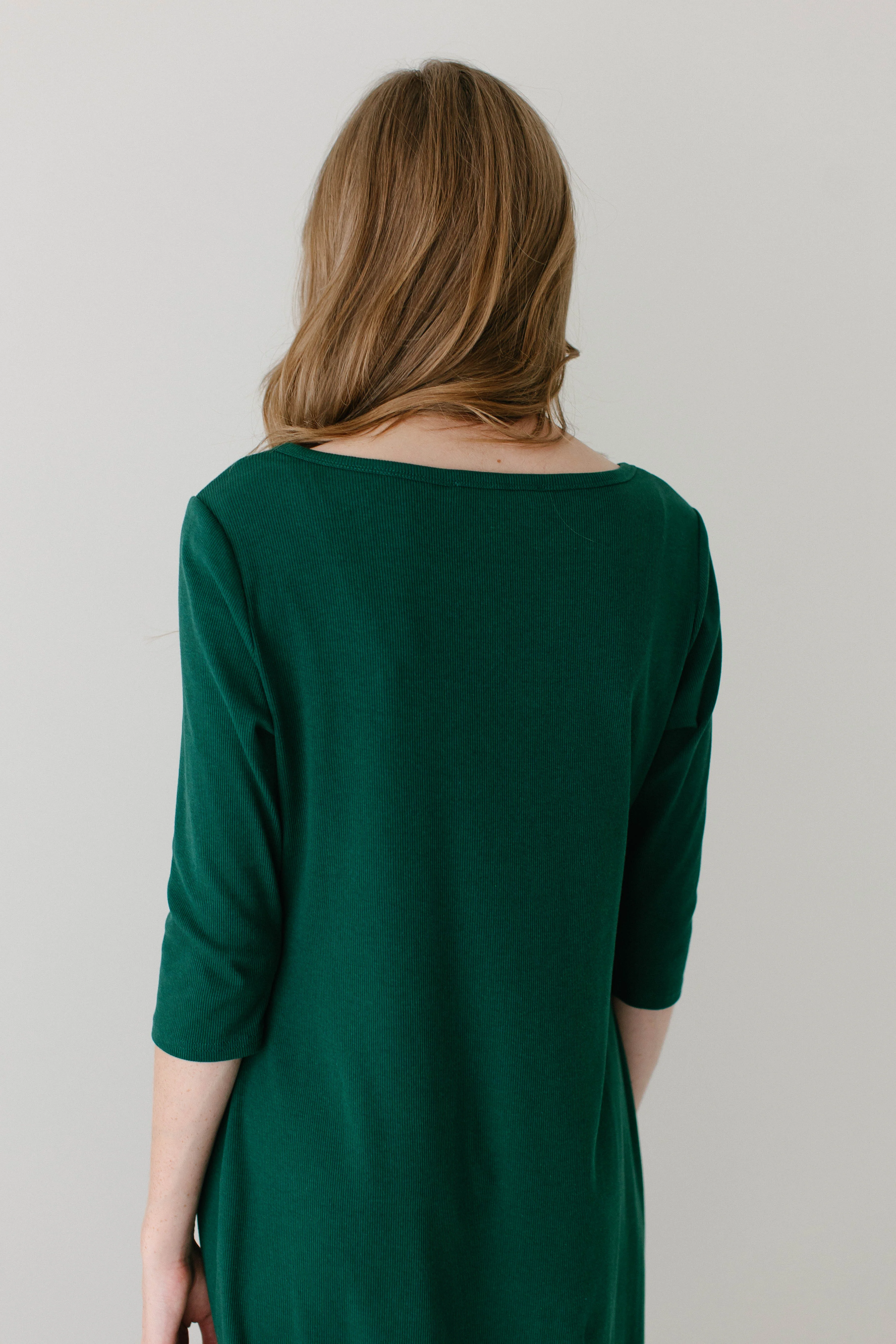 Constance 3/4 Sleeve Ribbed Midi Dress FINAL SALE - Image 11