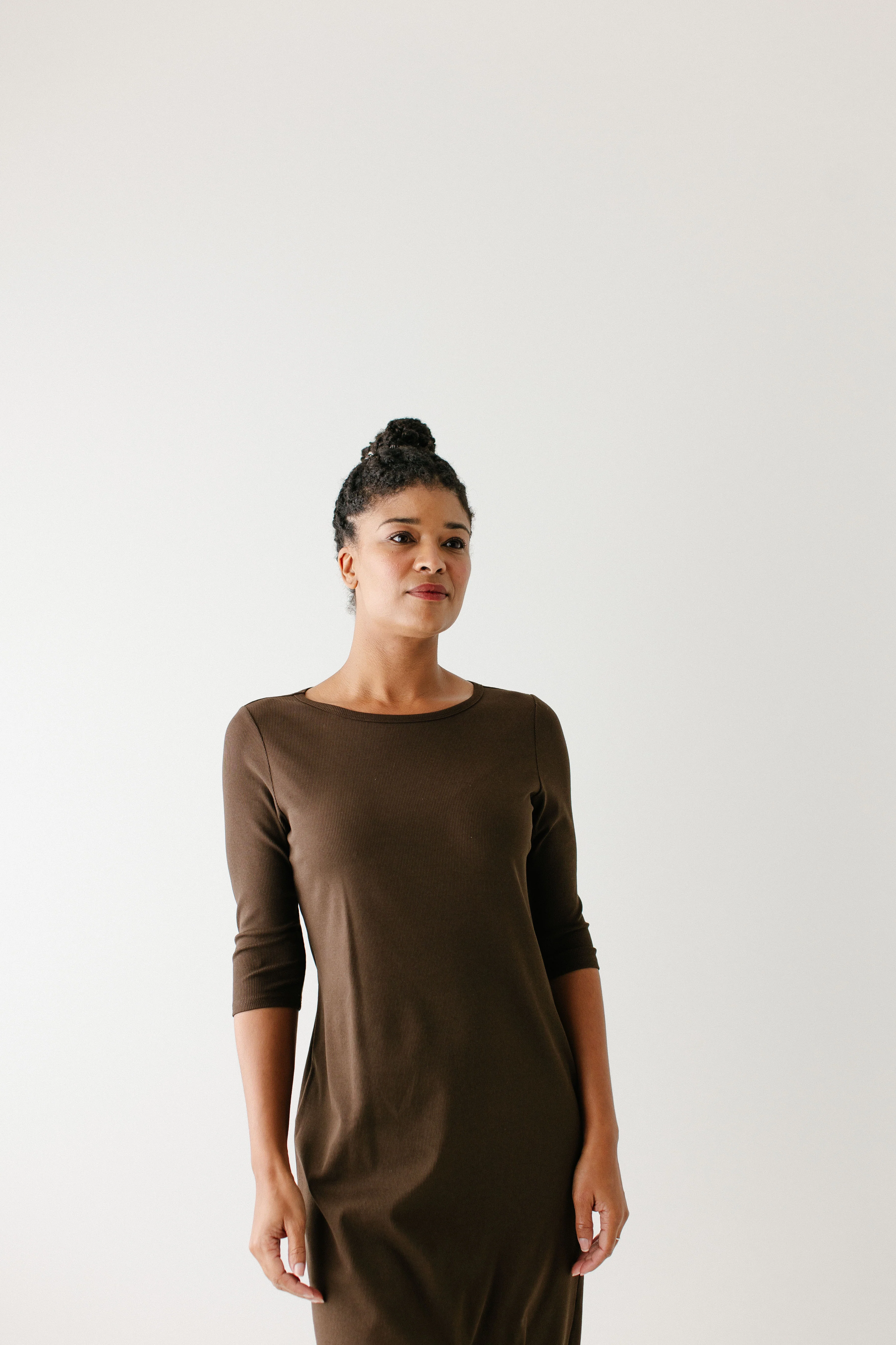Constance 3/4 Sleeve Ribbed Midi Dress FINAL SALE - Image 19