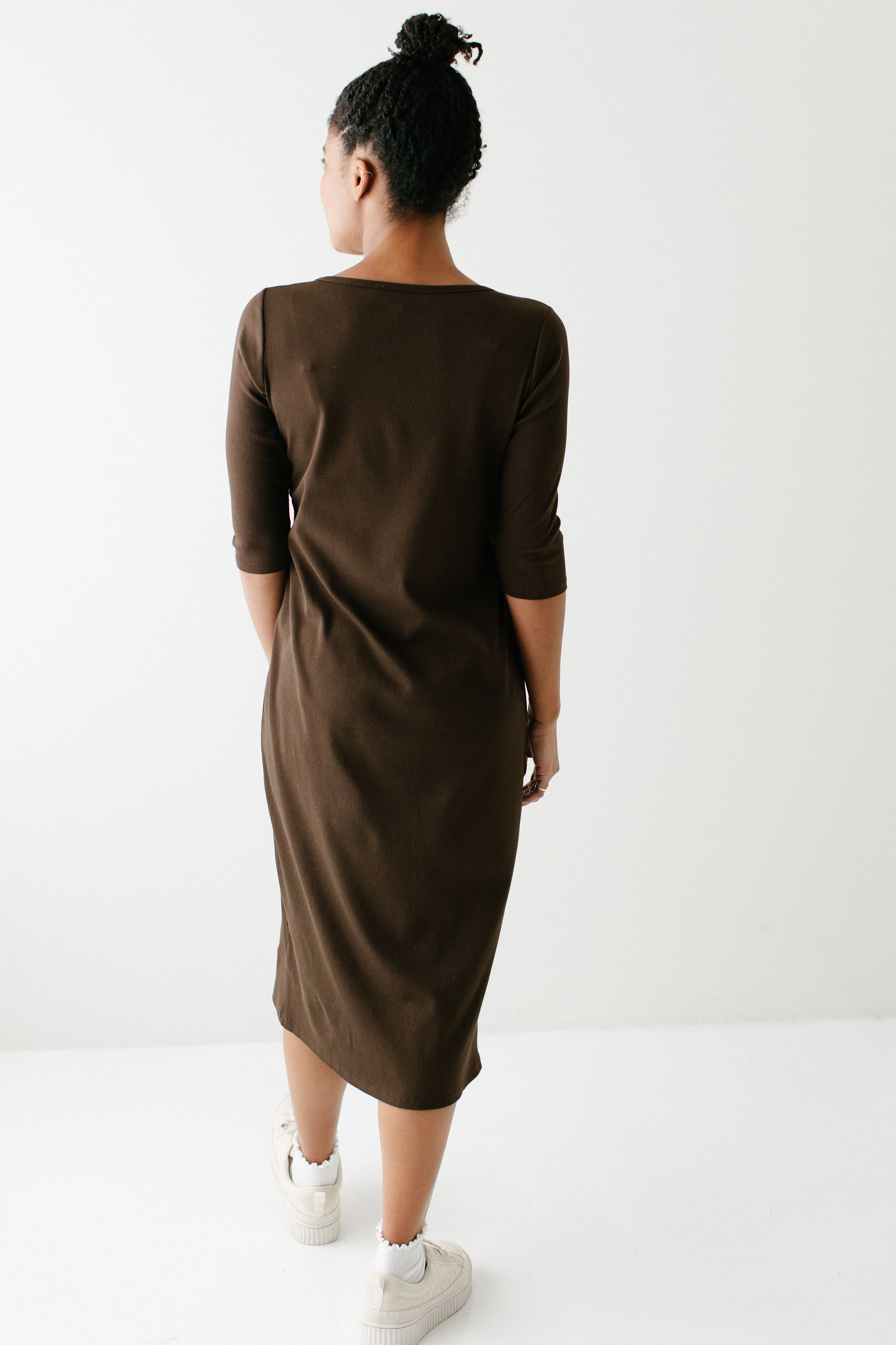 Constance 3/4 Sleeve Ribbed Midi Dress FINAL SALE - Image 21