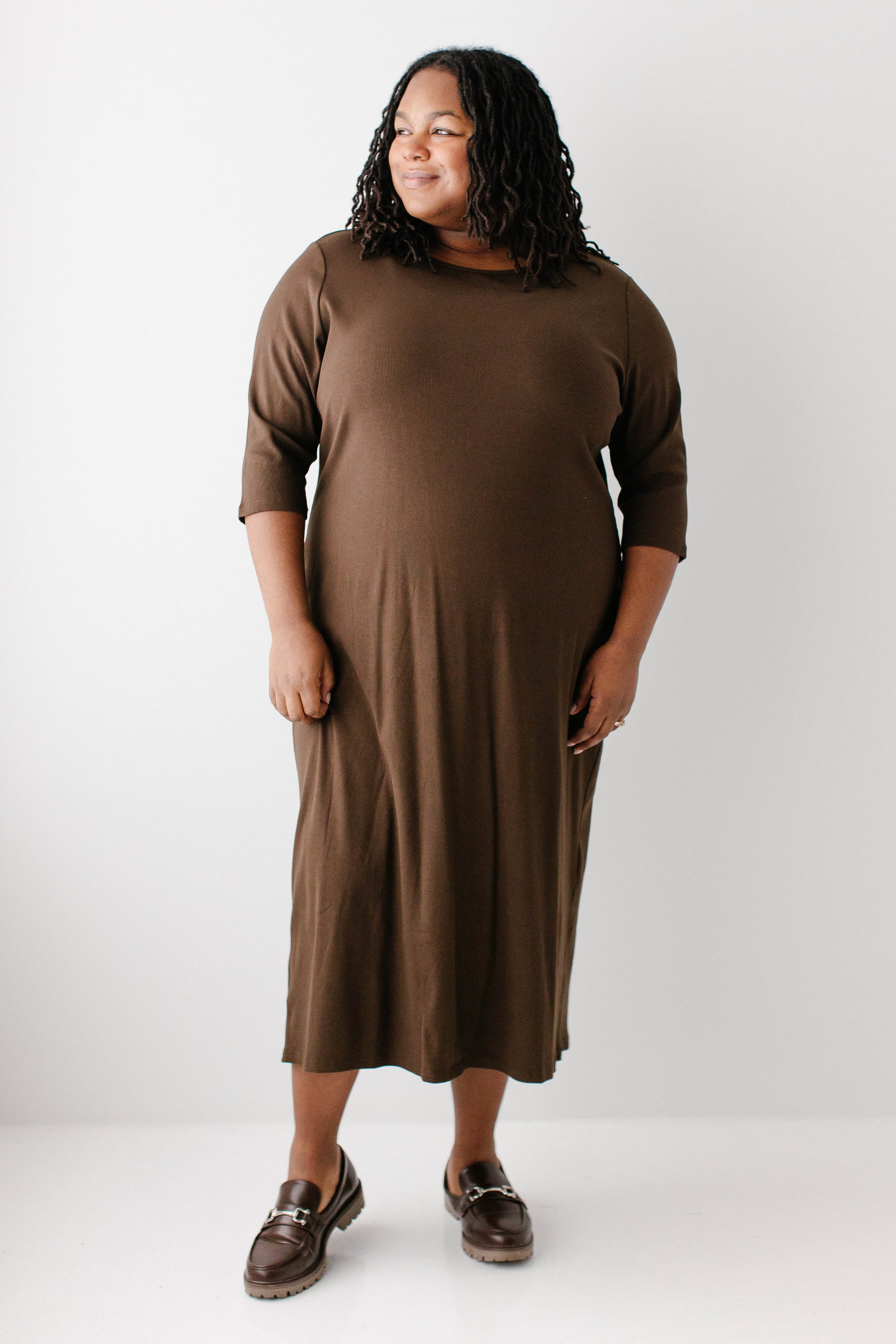 Constance 3/4 Sleeve Ribbed Midi Dress FINAL SALE - Image 28