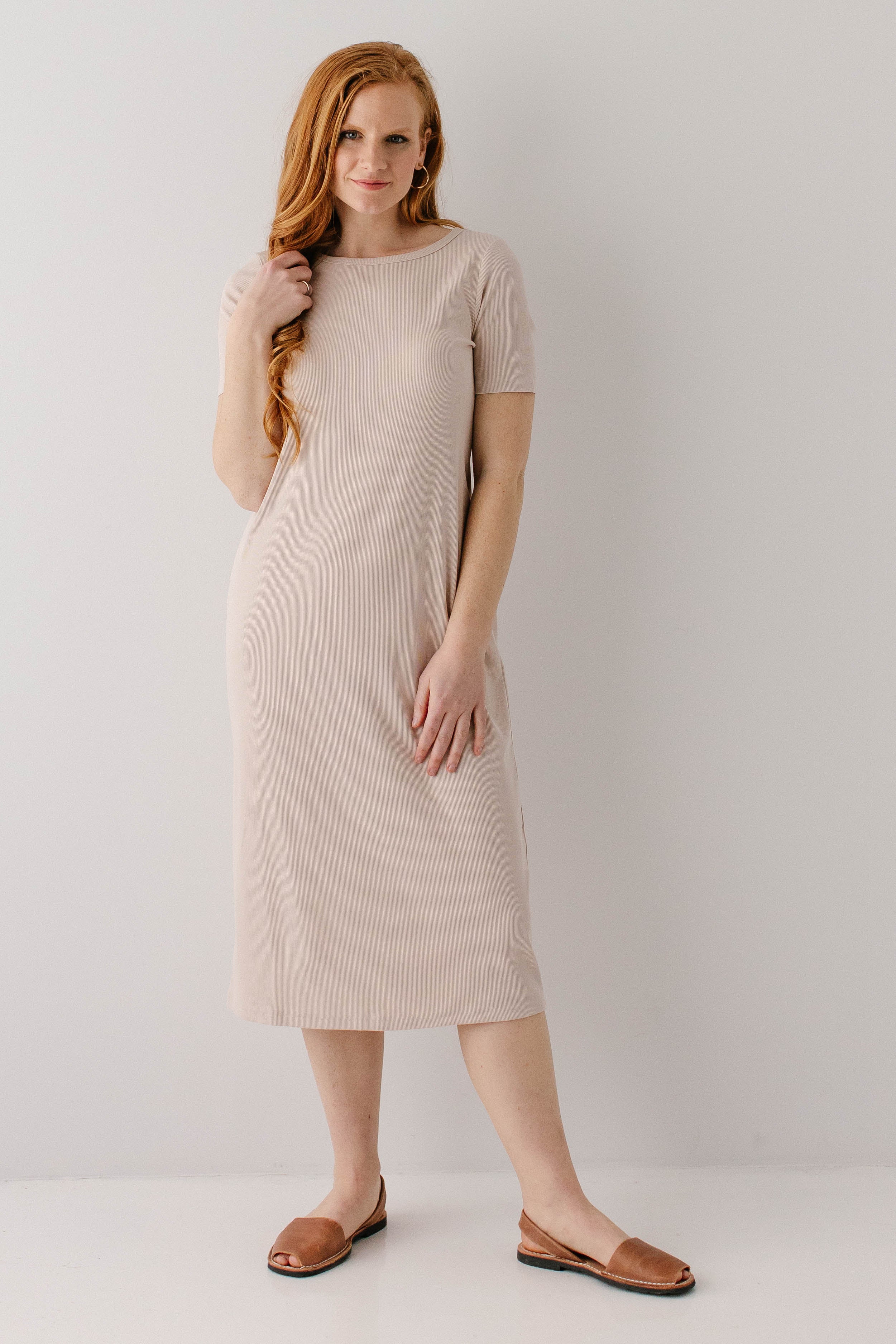 Constance Short Sleeve Ribbed Midi Dress - Image 13
