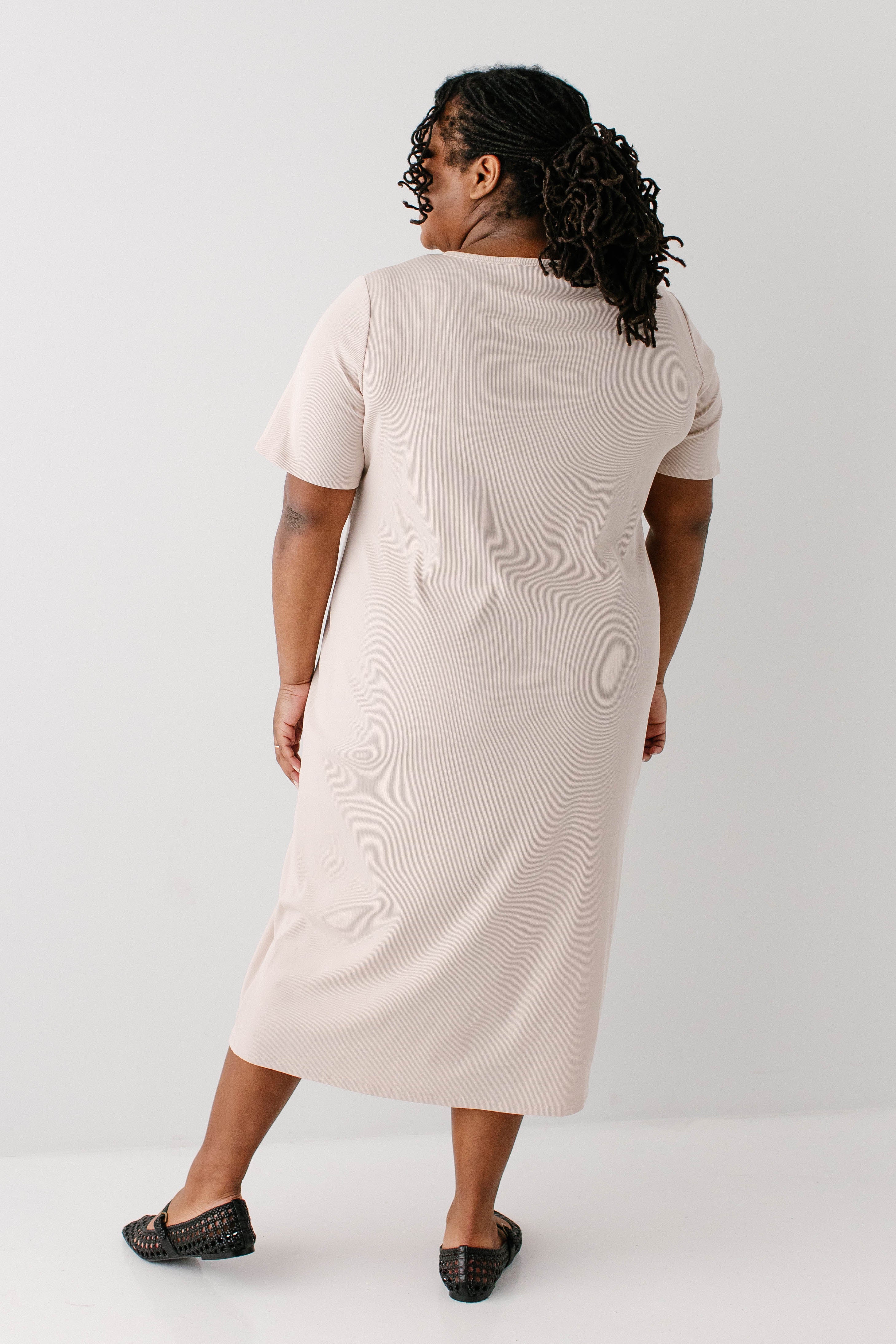 Constance Short Sleeve Ribbed Midi Dress - Image 20