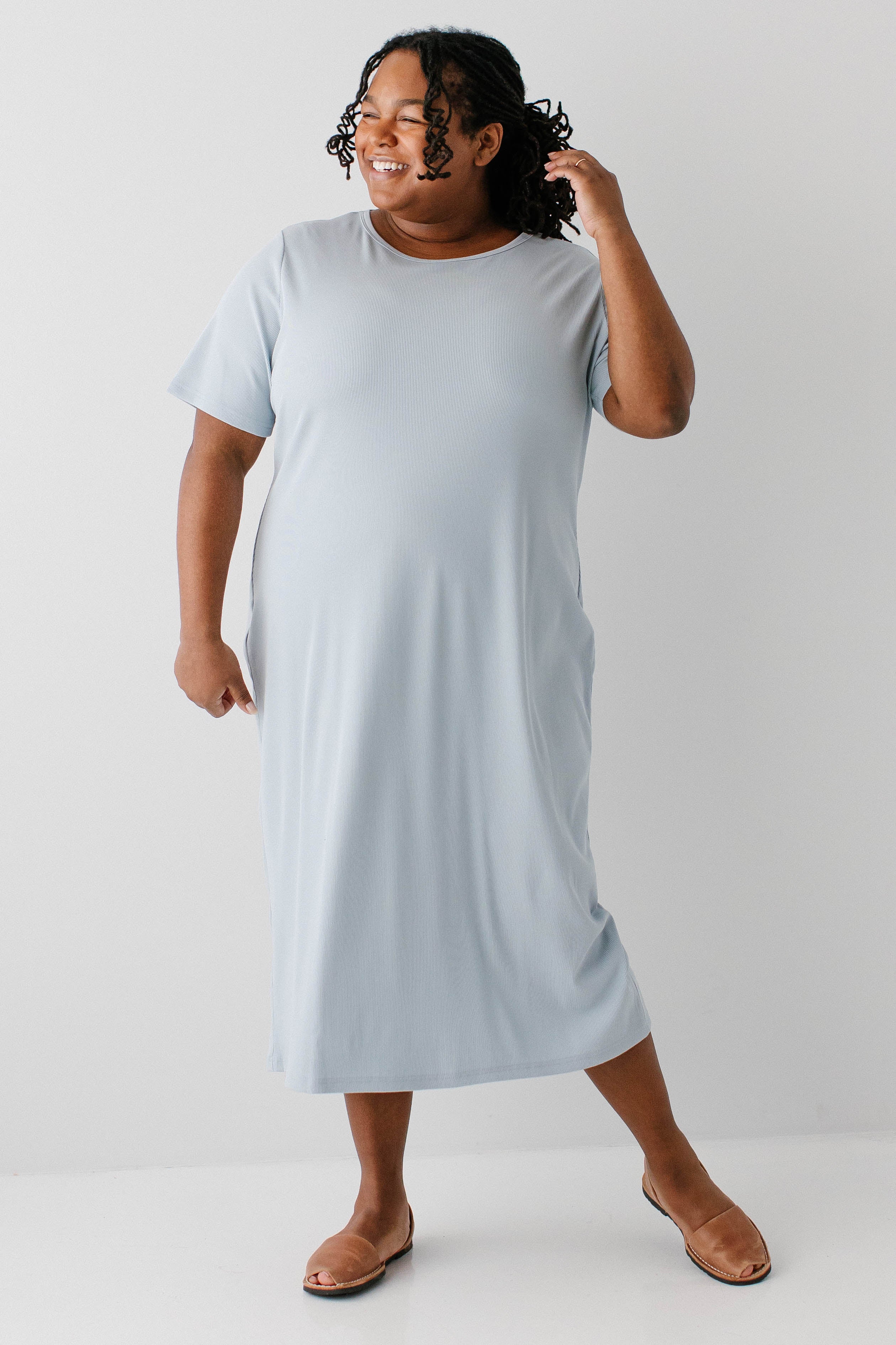Constance Short Sleeve Ribbed Midi Dress - Image 22