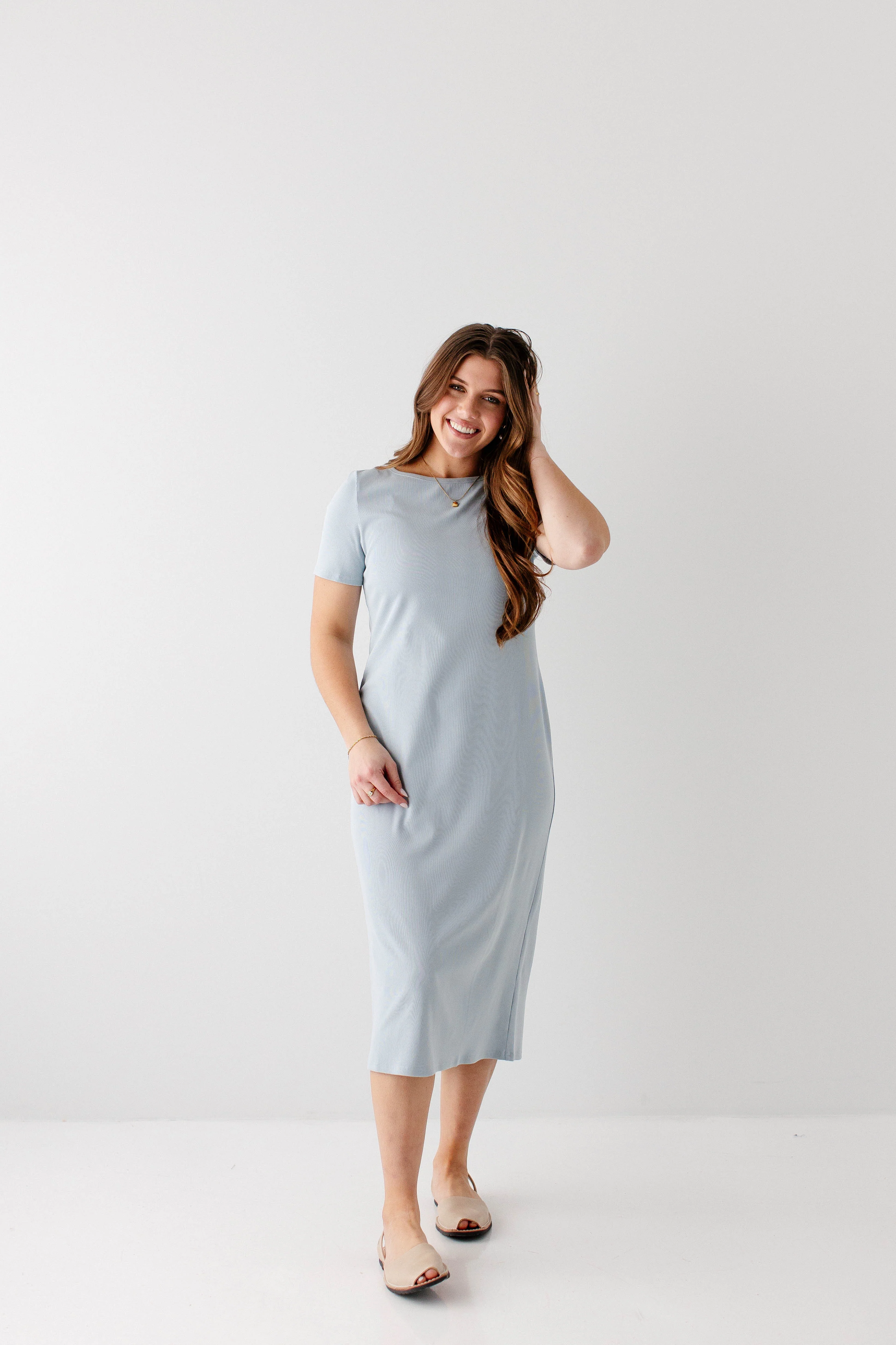 Constance Short Sleeve Ribbed Midi Dress - Image 26