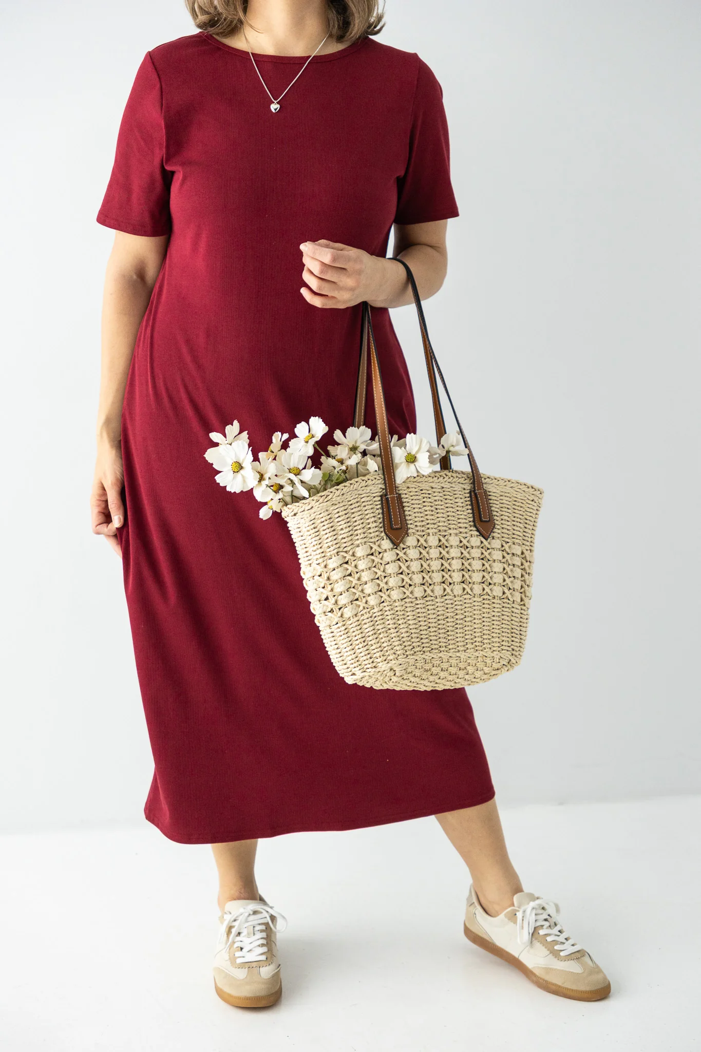 Constance Short Sleeve Ribbed Midi Dress - Image 3