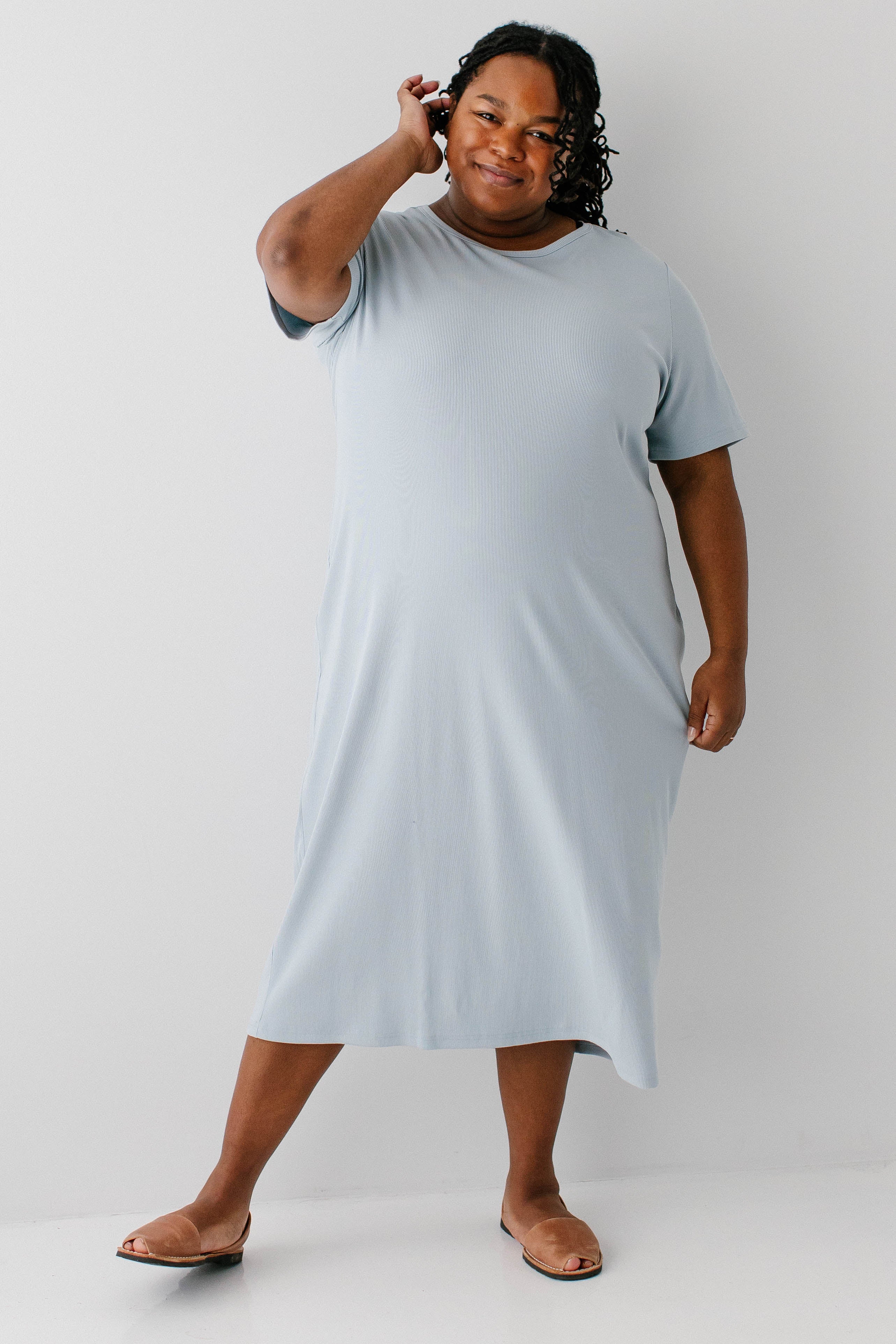 Constance Short Sleeve Ribbed Midi Dress - Image 30