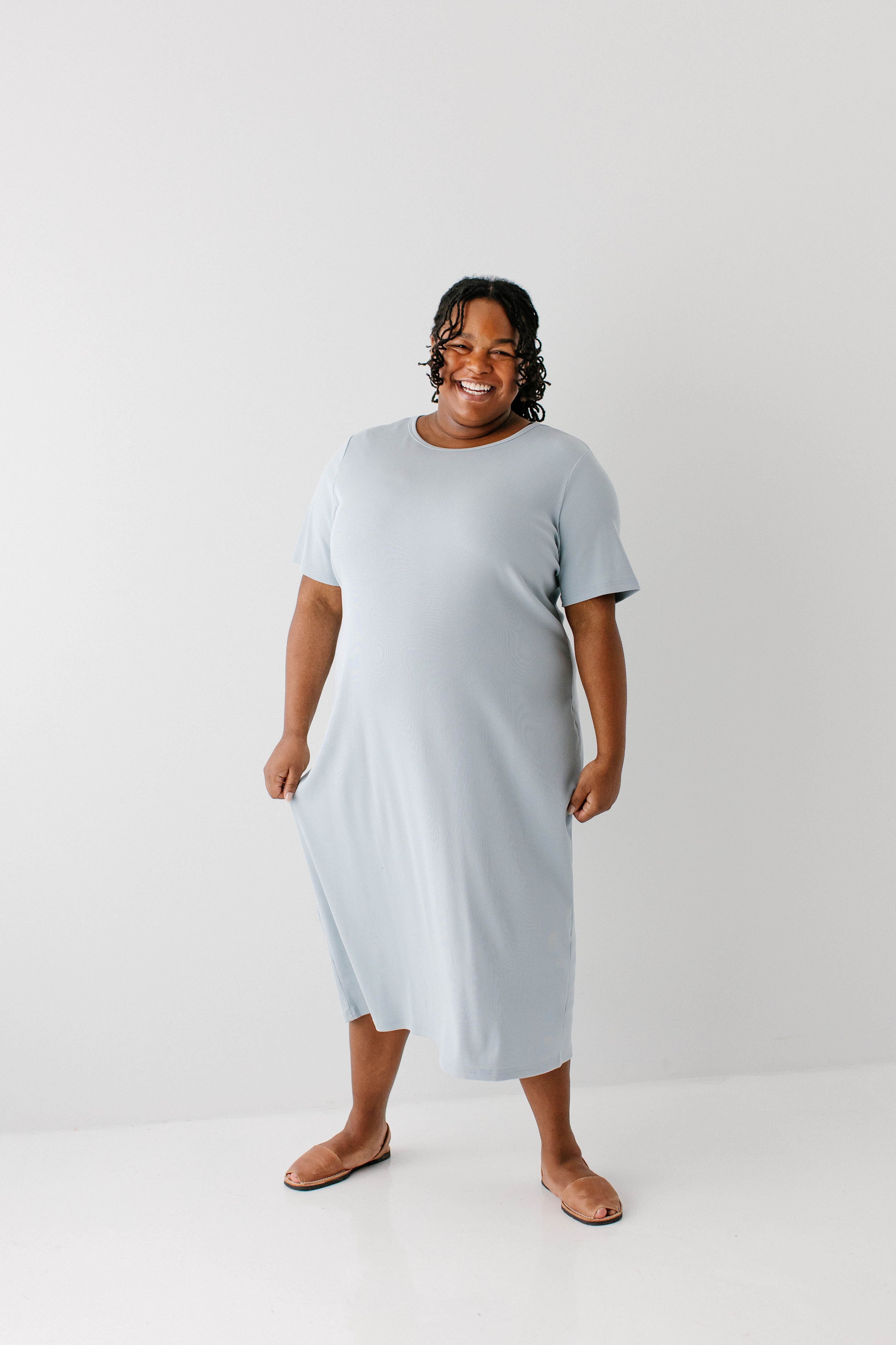 Constance Short Sleeve Ribbed Midi Dress - Image 32