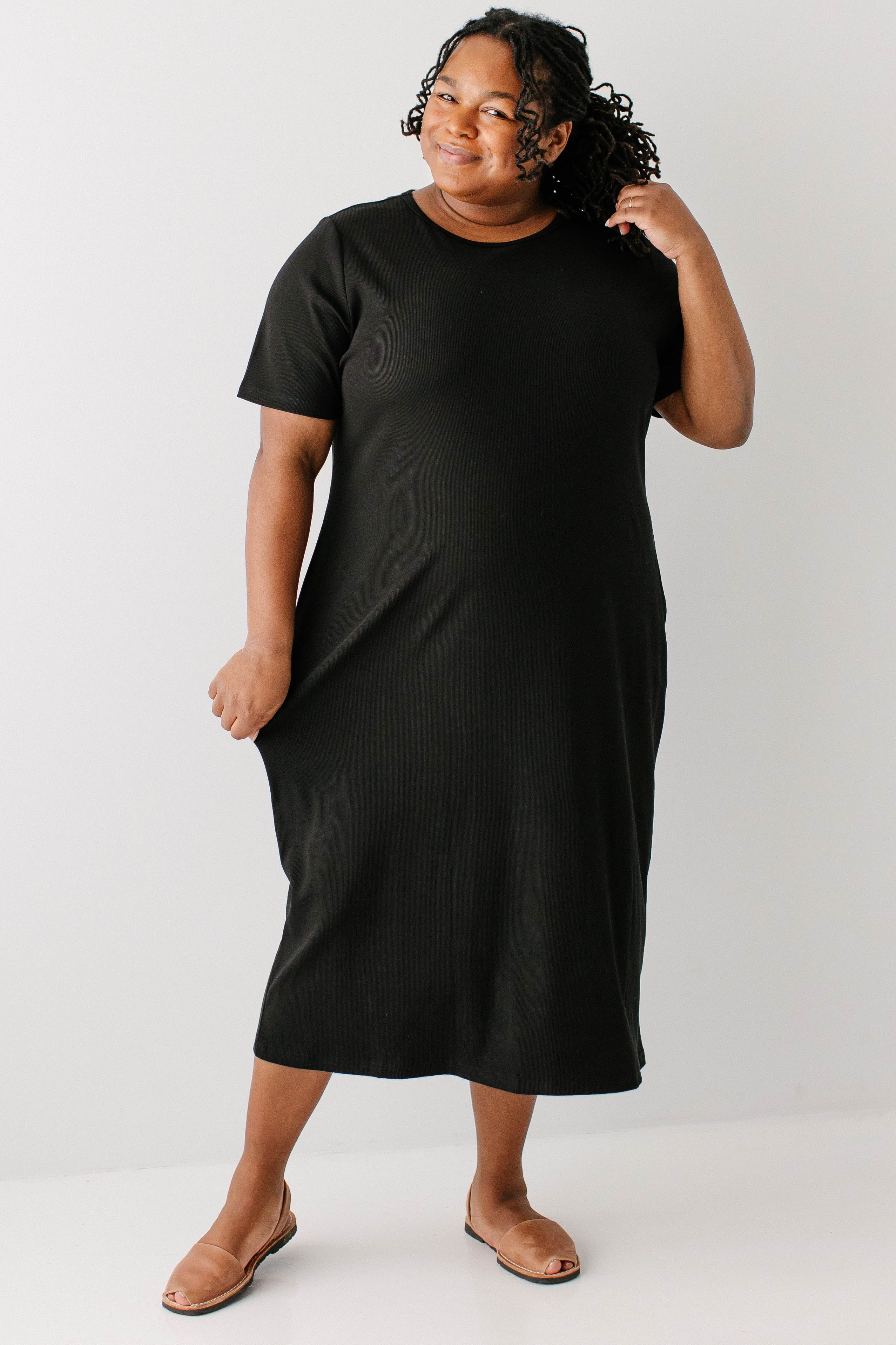 Constance Short Sleeve Ribbed Midi Dress - Image 40