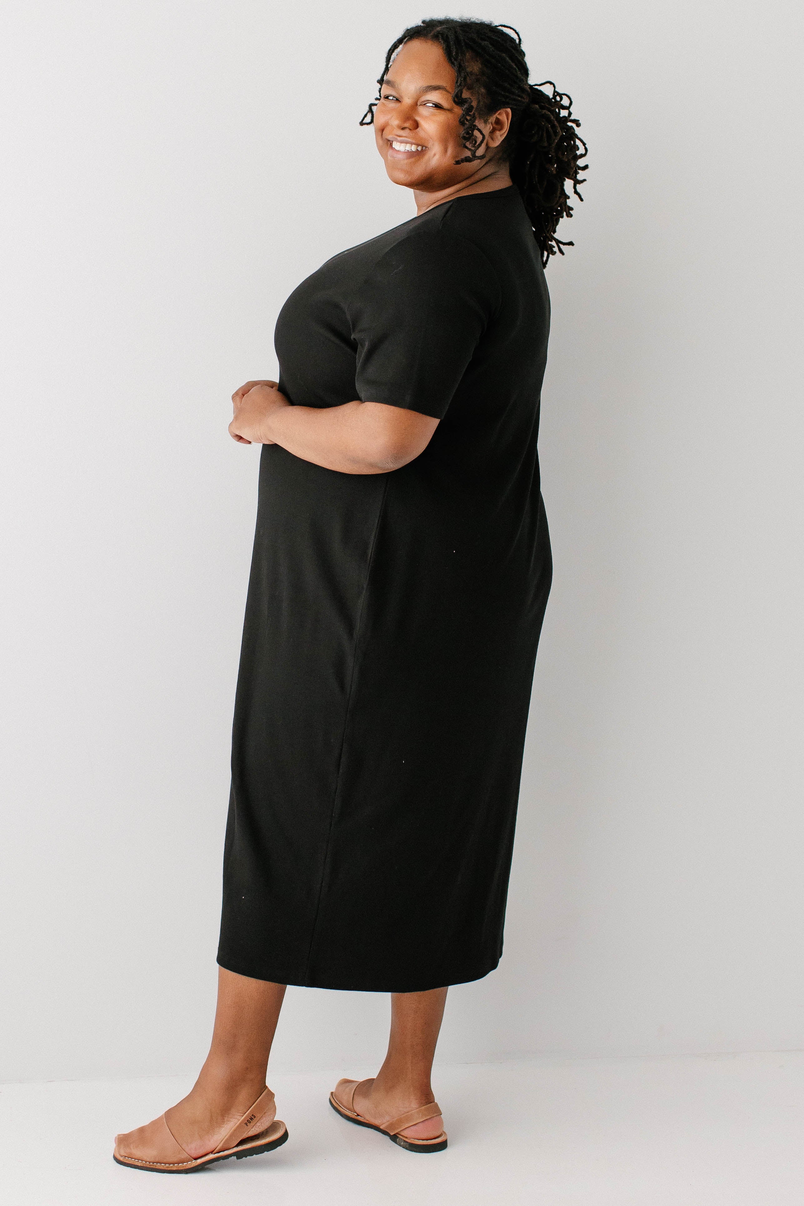 Constance Short Sleeve Ribbed Midi Dress - Image 41
