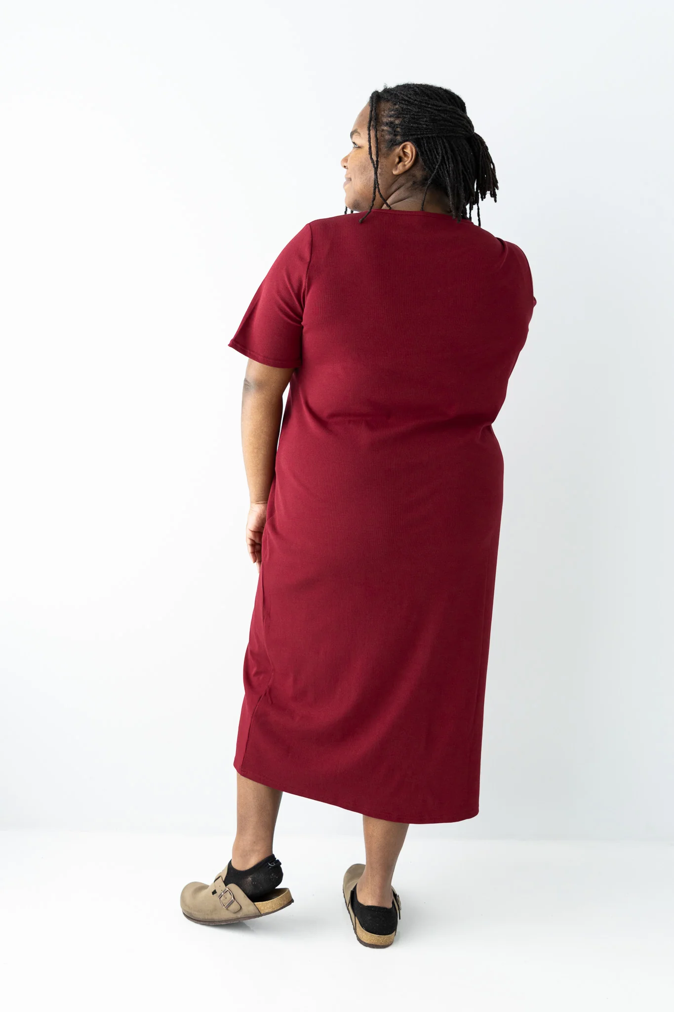 Constance Short Sleeve Ribbed Midi Dress - Image 9
