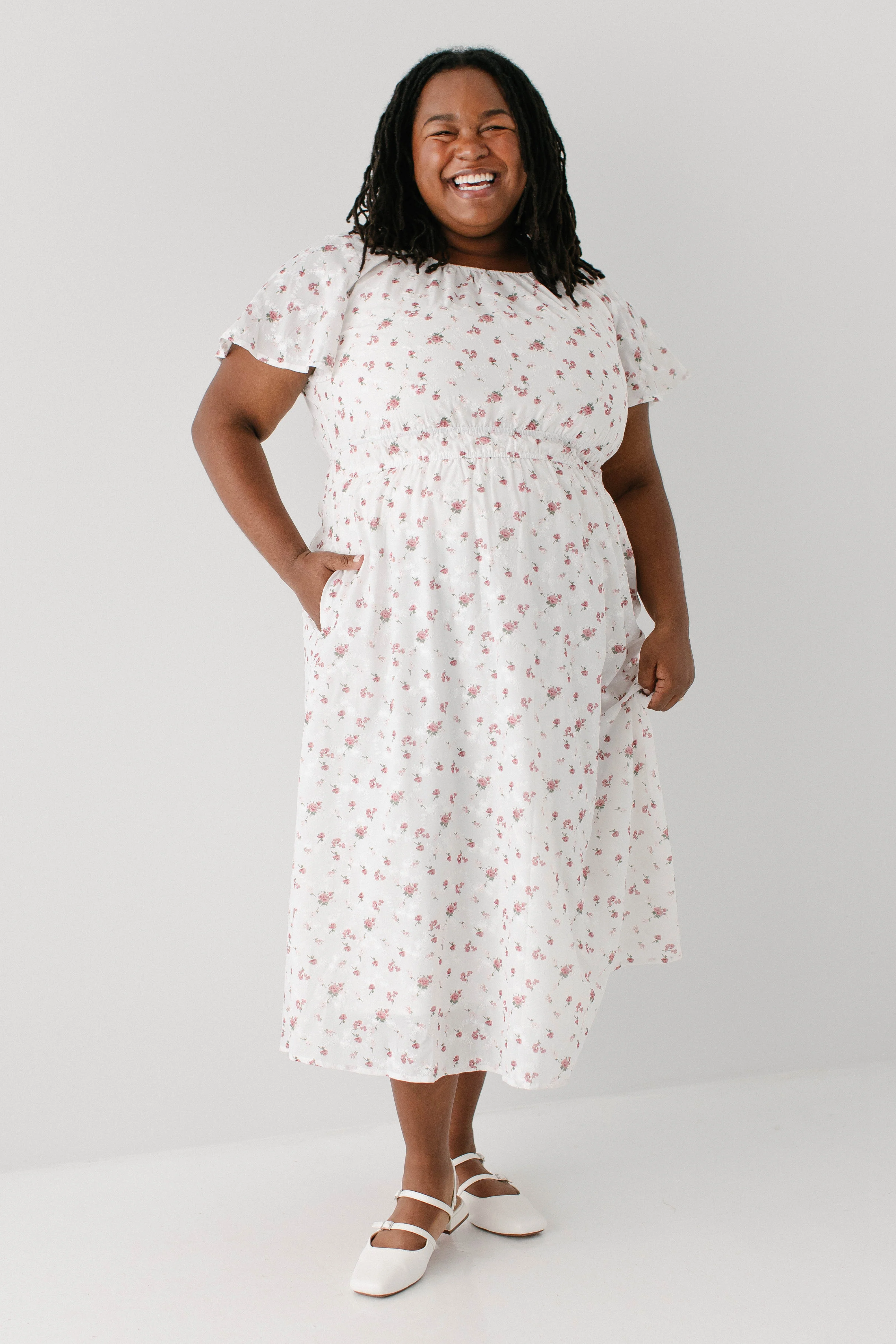 Cynthia Embroidered Floral Print Dress FINAL SALE - Image 8