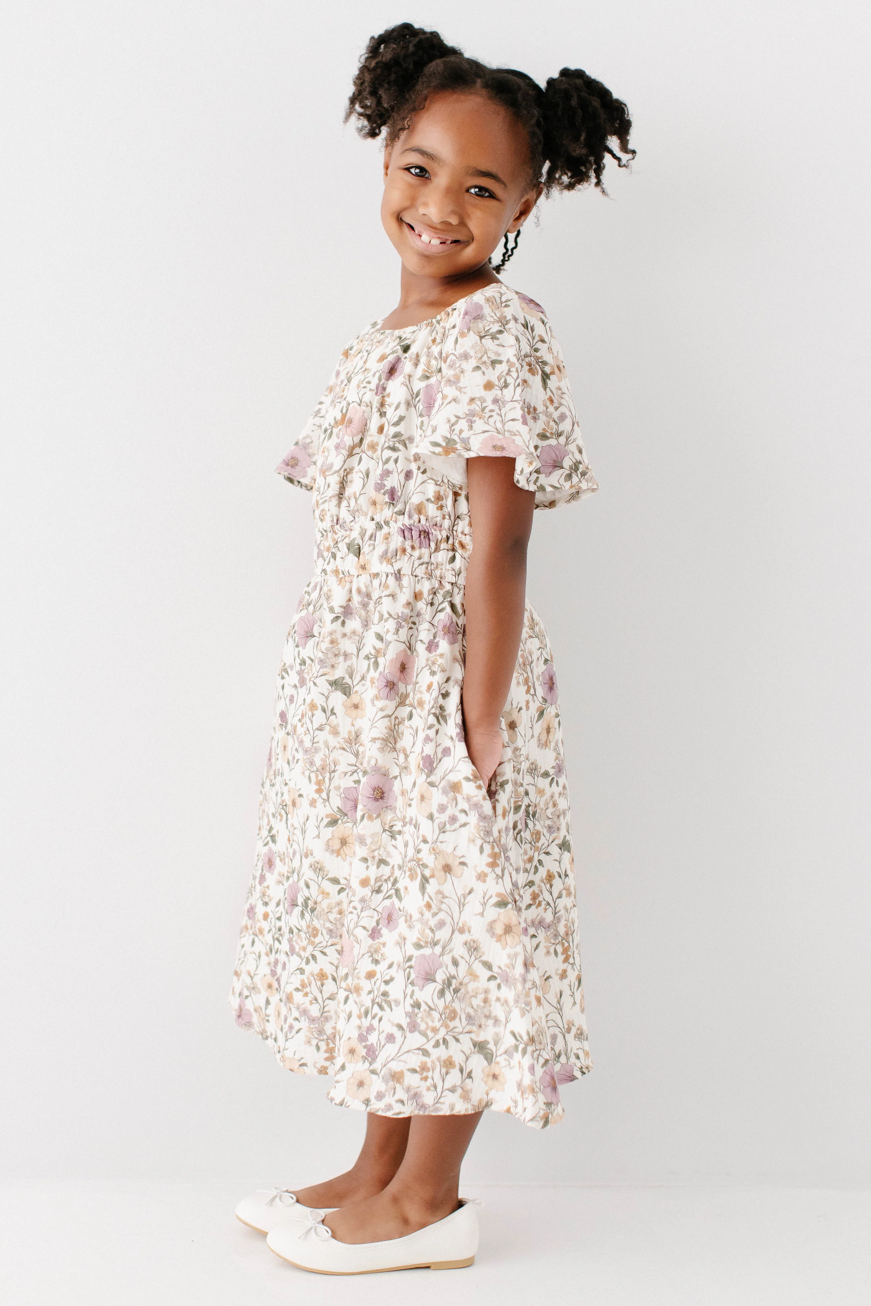 Cynthia Girl Morning Glory Cotton Gauze Dress - Image 3