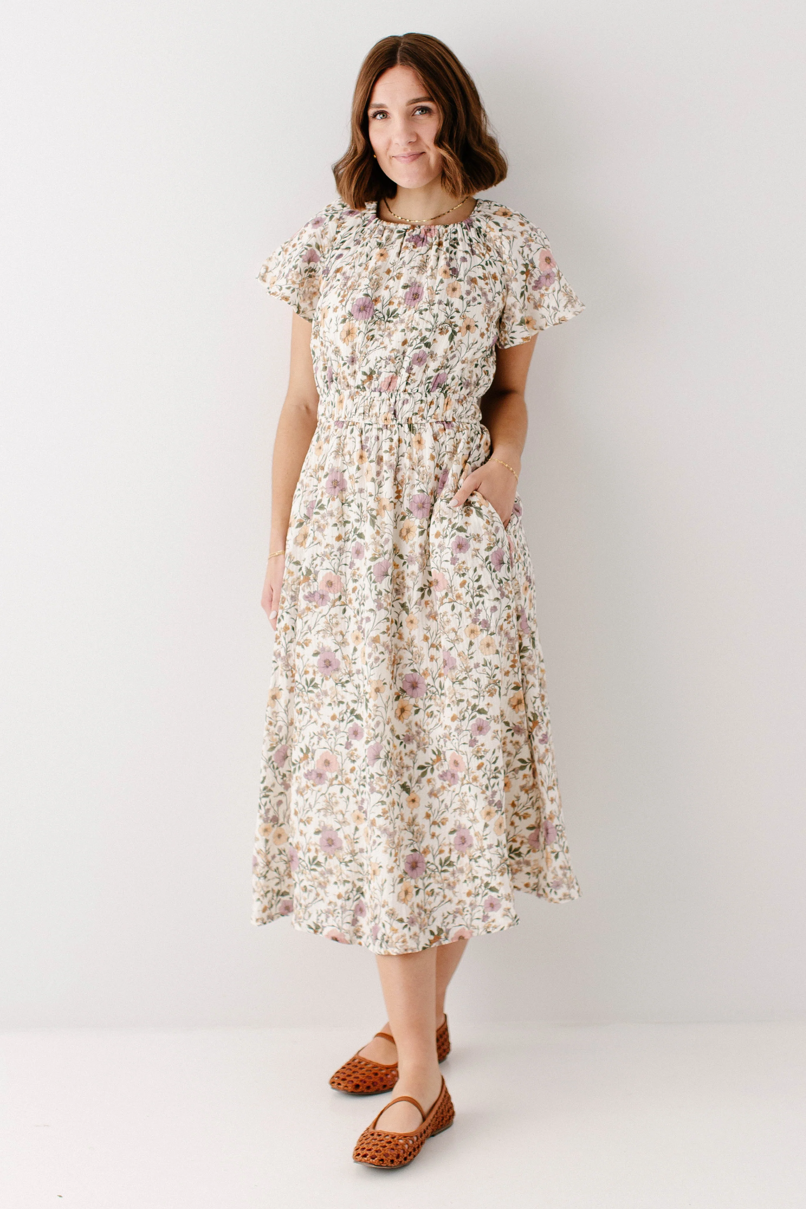 Cynthia Morning Glory Cotton Gauze Dress