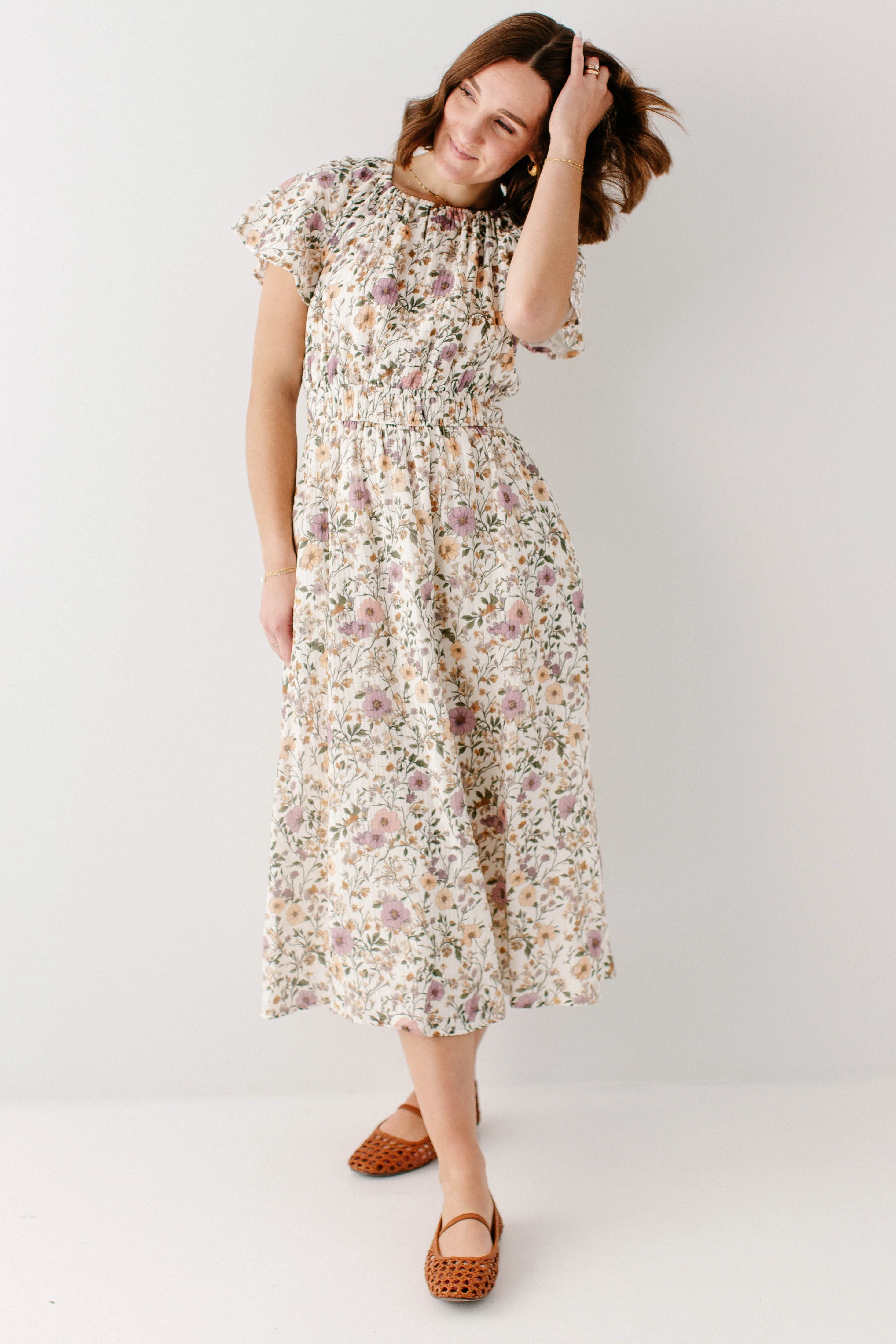 Cynthia Morning Glory Cotton Gauze Dress - Image 3
