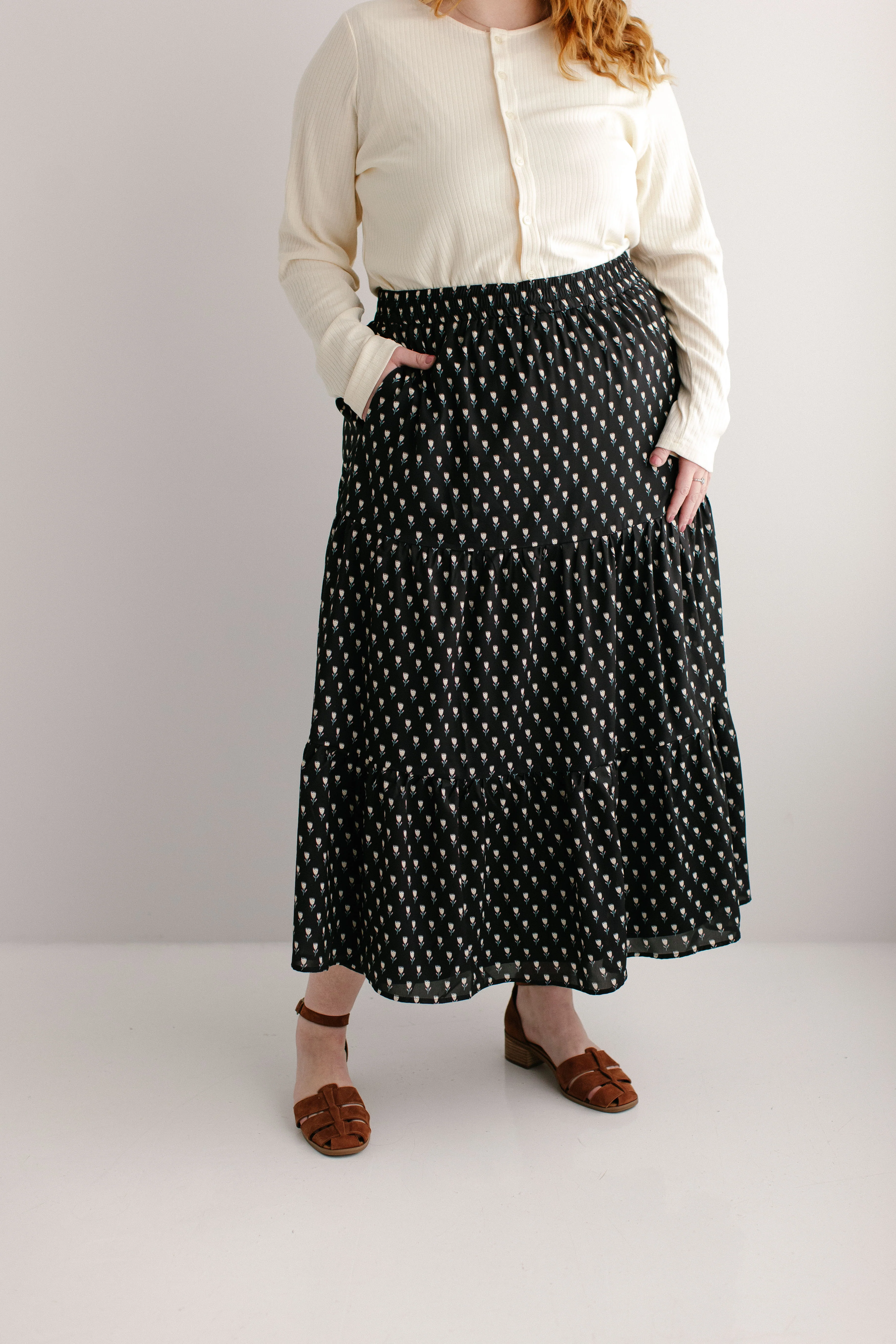 Darci Tulip Print Tiered Maxi Skirt FINAL SALE - Image 2