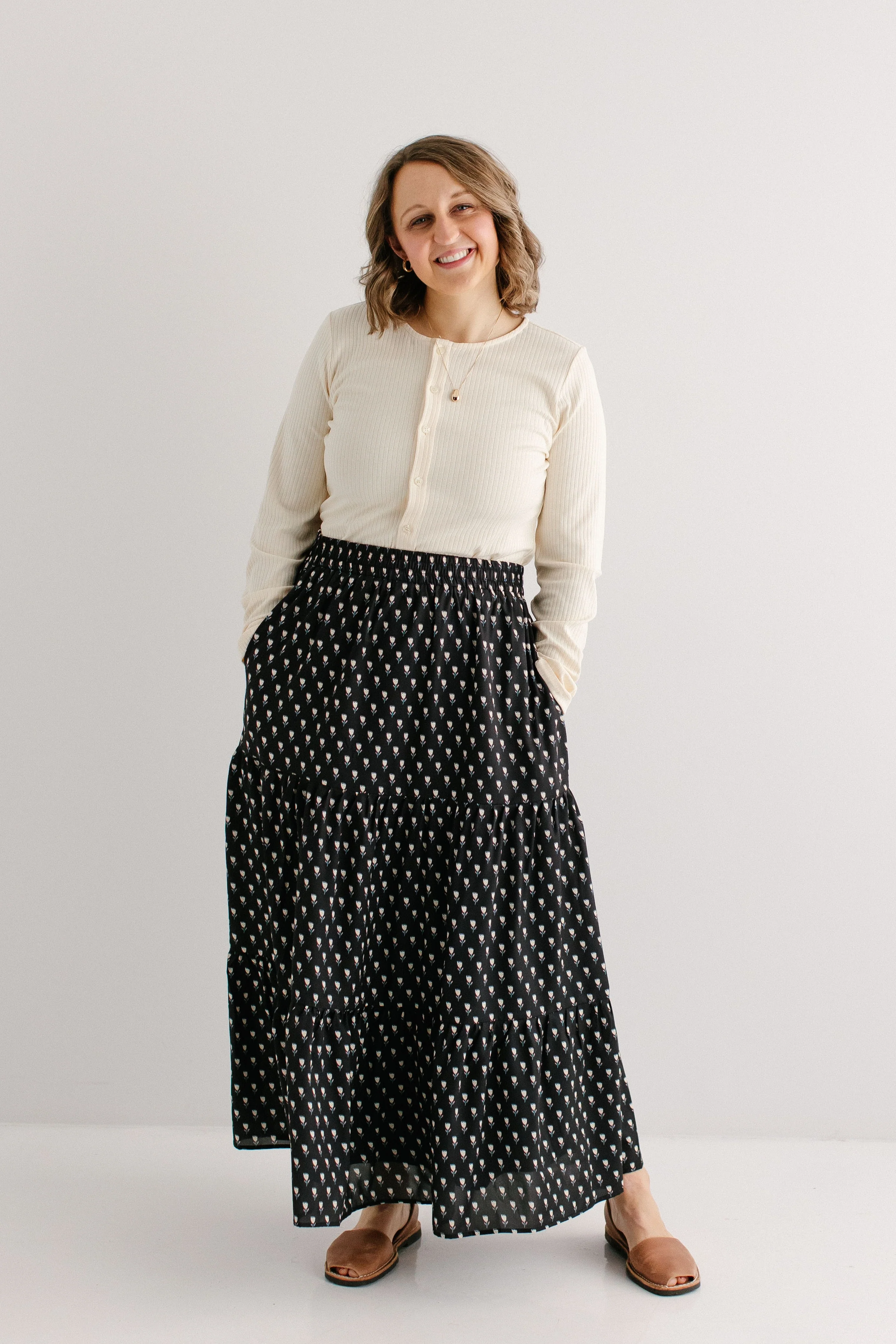 Darci Tulip Print Tiered Maxi Skirt FINAL SALE - Image 3