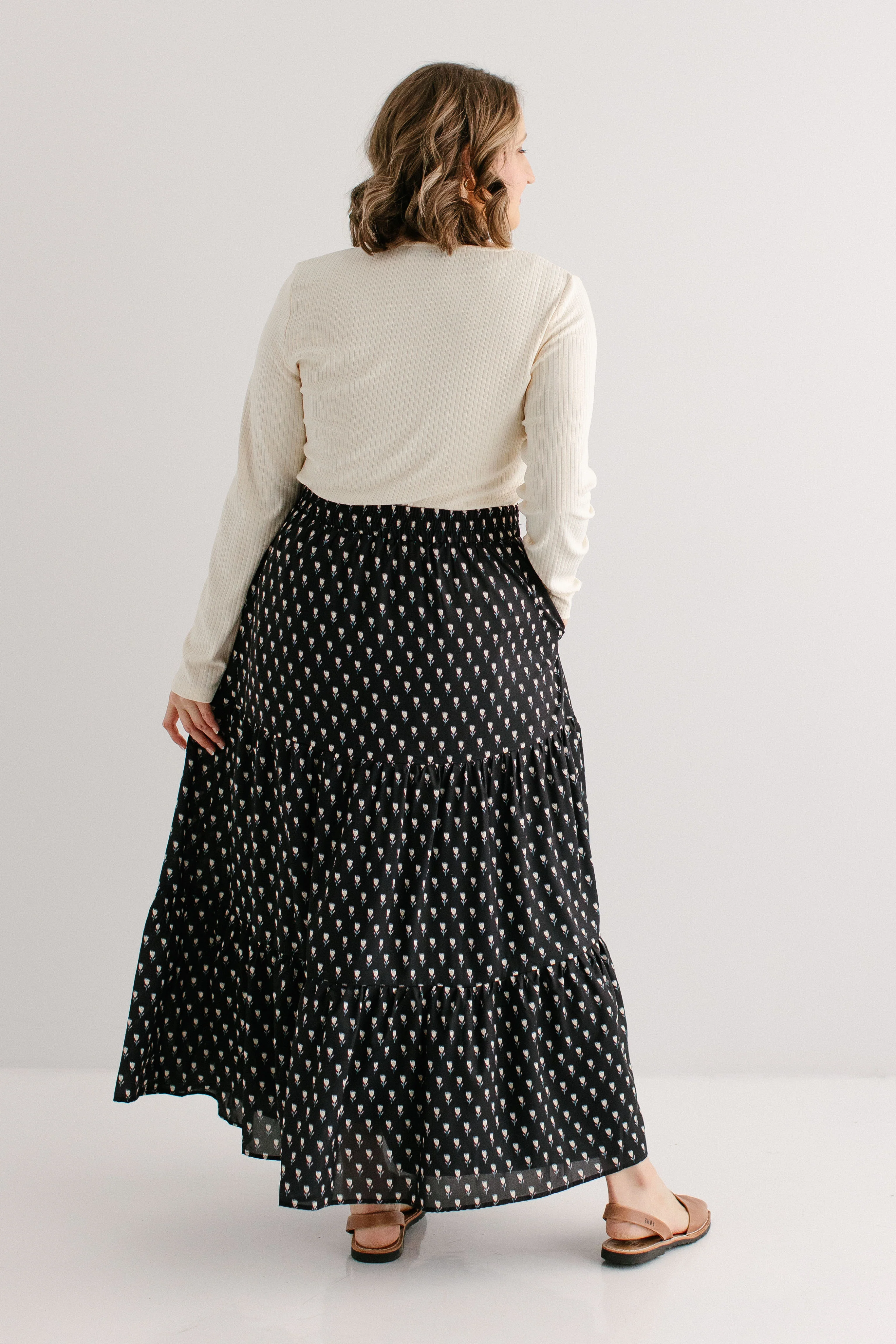 Darci Tulip Print Tiered Maxi Skirt FINAL SALE - Image 5