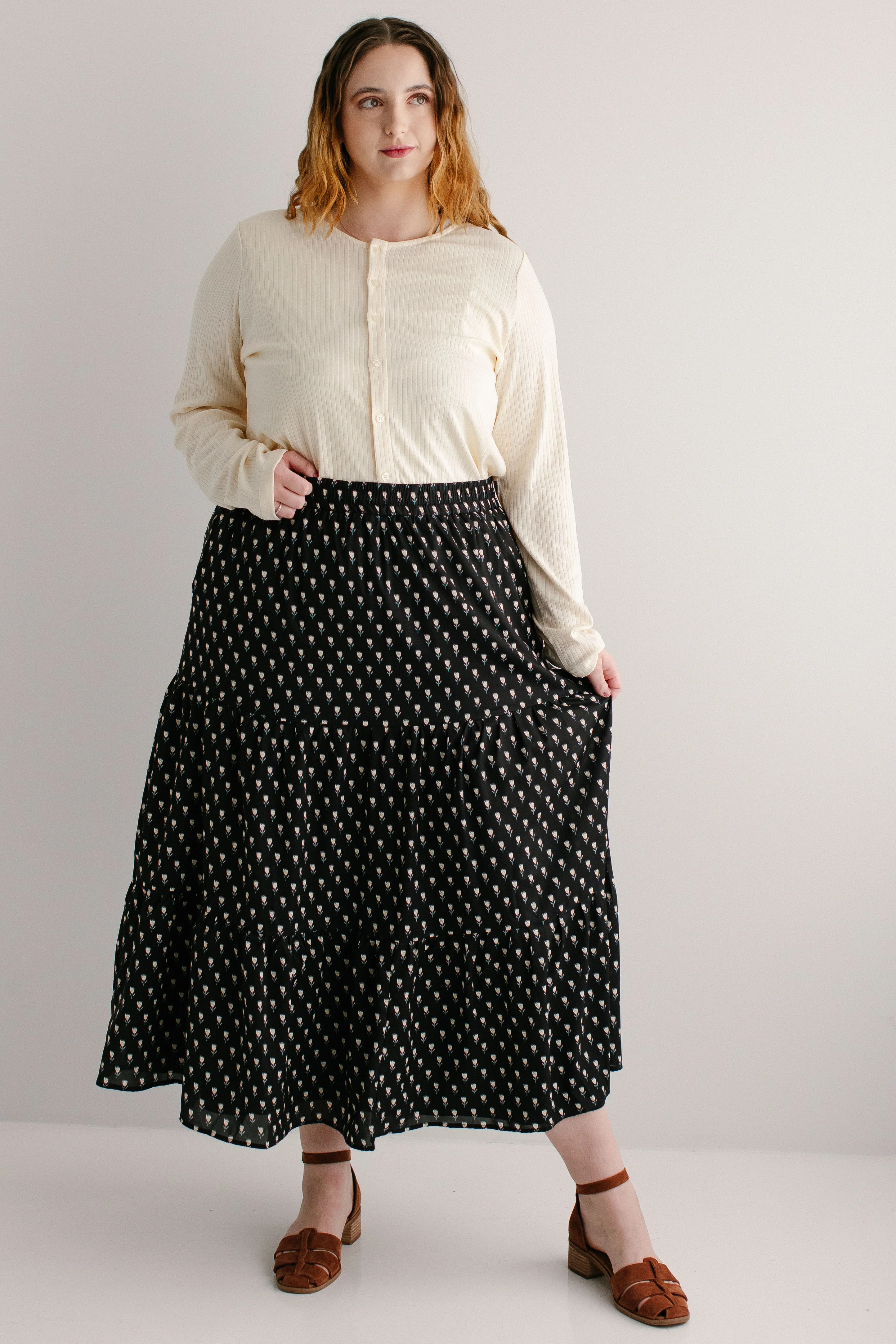 Darci Tulip Print Tiered Maxi Skirt FINAL SALE - Image 6