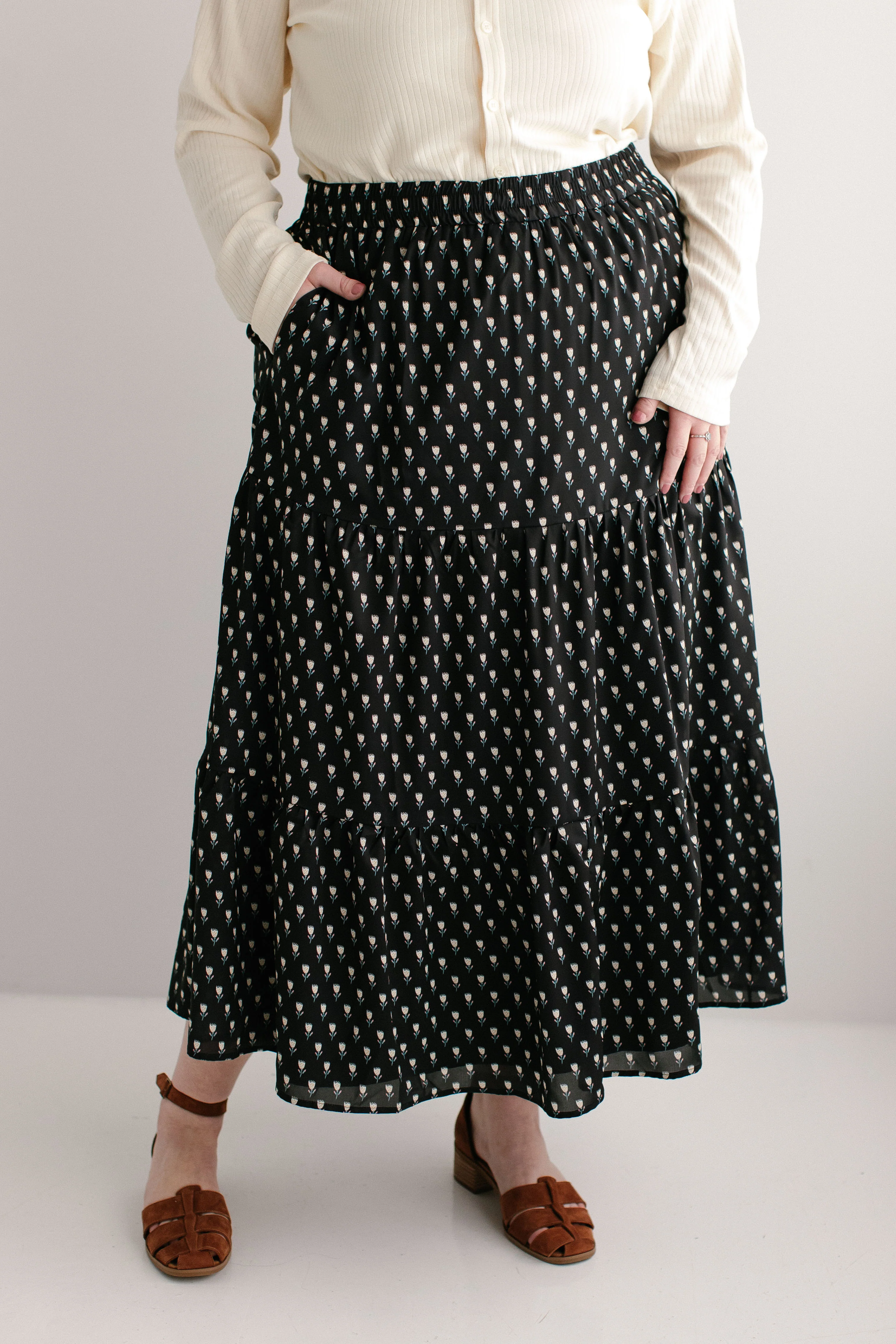 Darci Tulip Print Tiered Maxi Skirt FINAL SALE - Image 7
