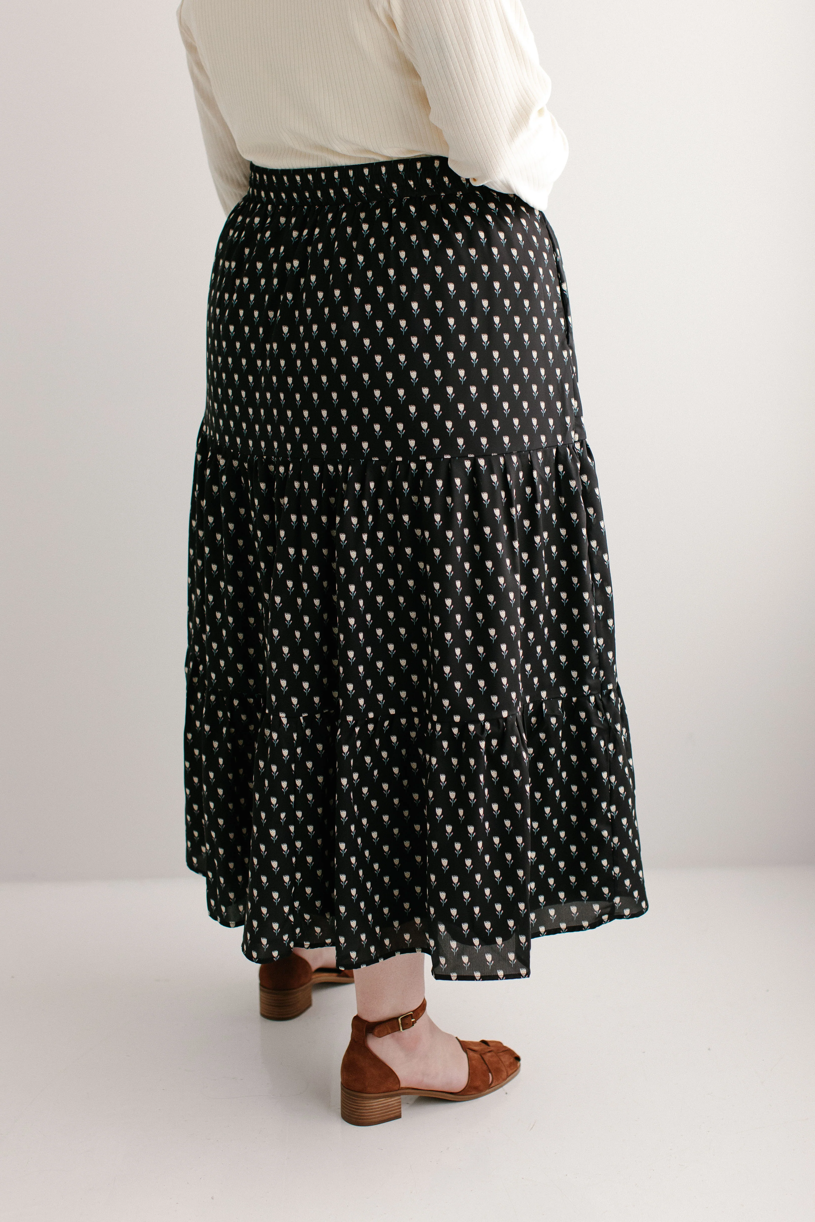 Darci Tulip Print Tiered Maxi Skirt FINAL SALE - Image 9