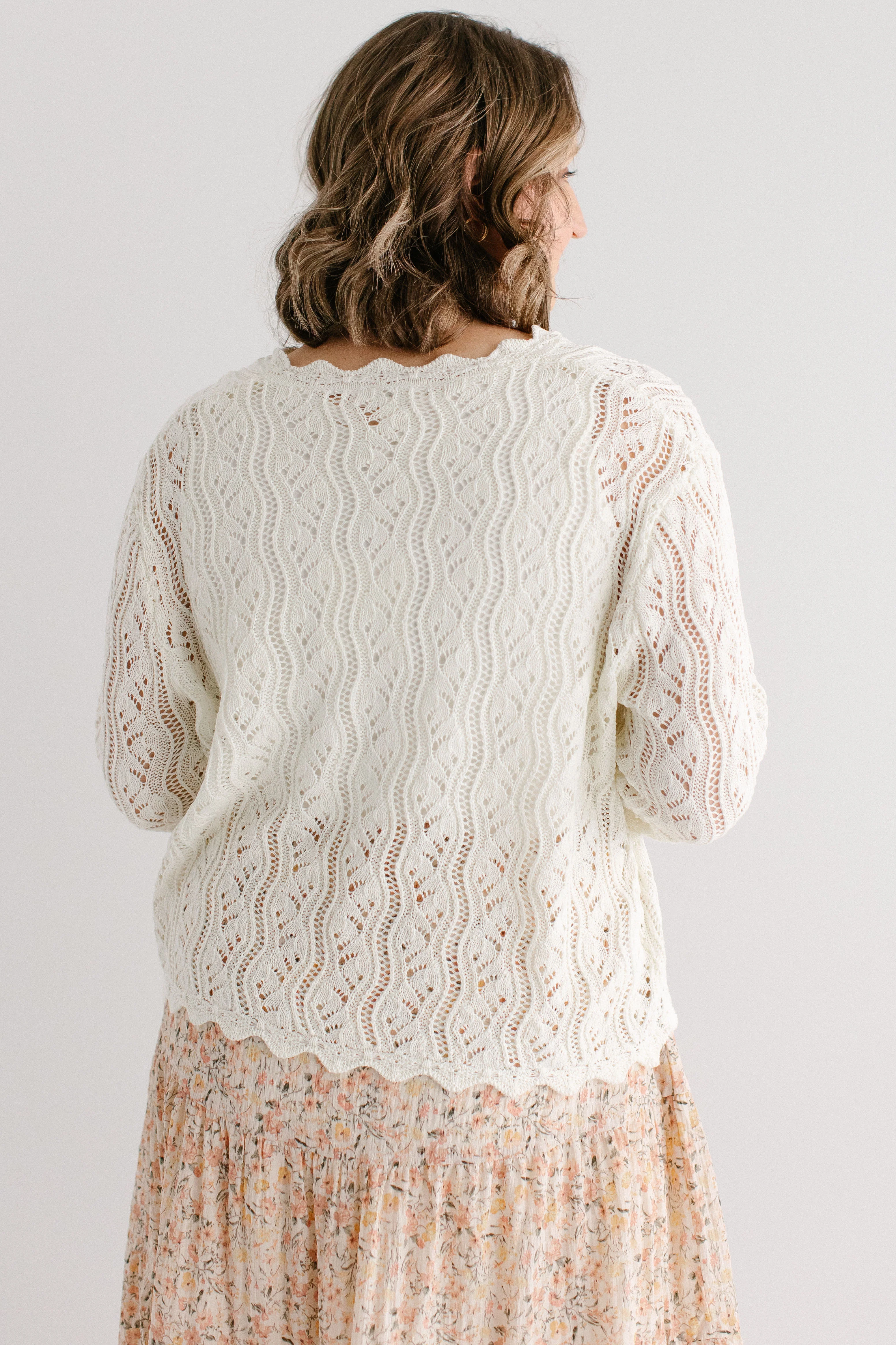 'Deidra' Tie Front Crochet Cardigan FINAL SALE - Image 5
