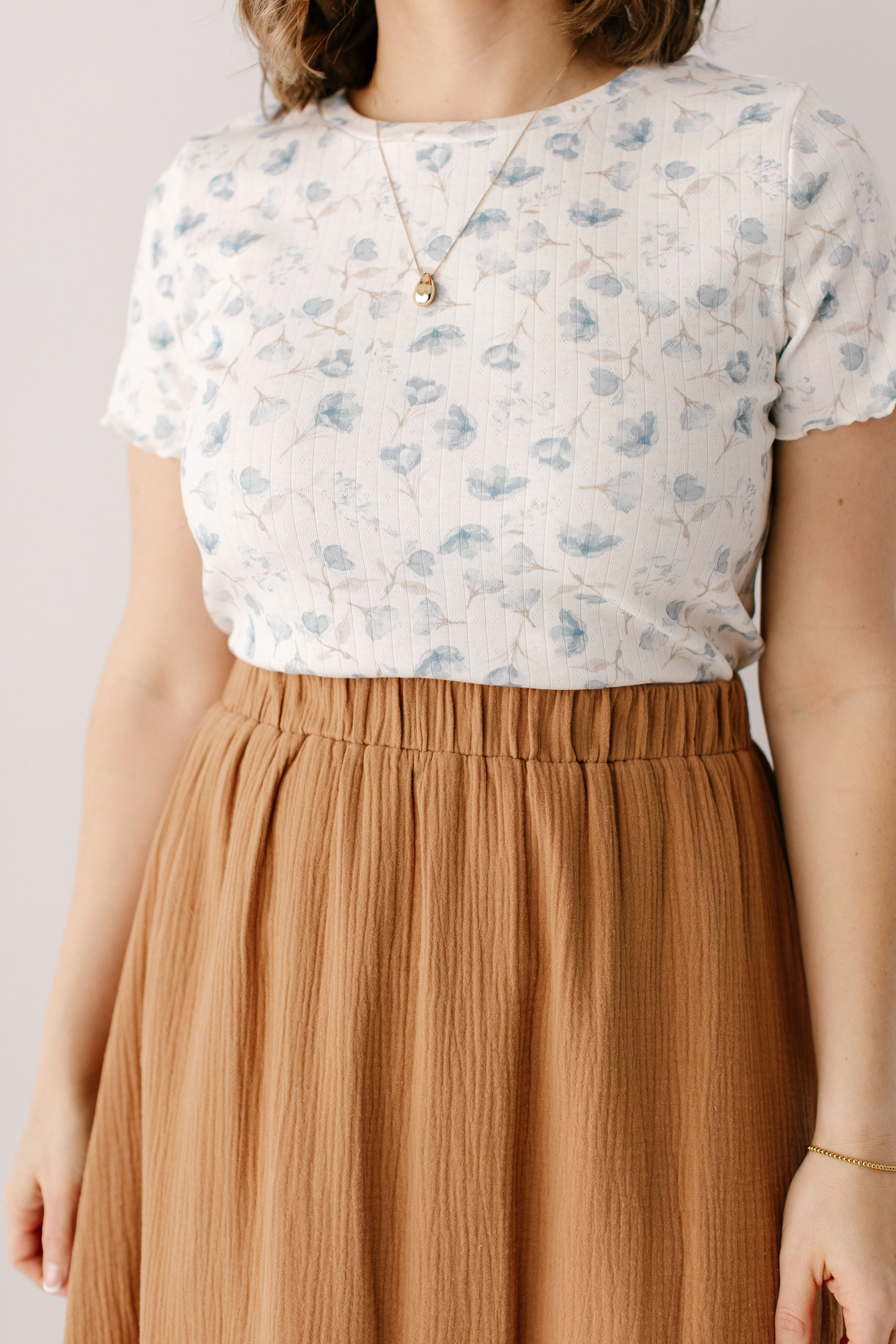 'Dryft' Cotton Gauze Midi Skirt - Image 4
