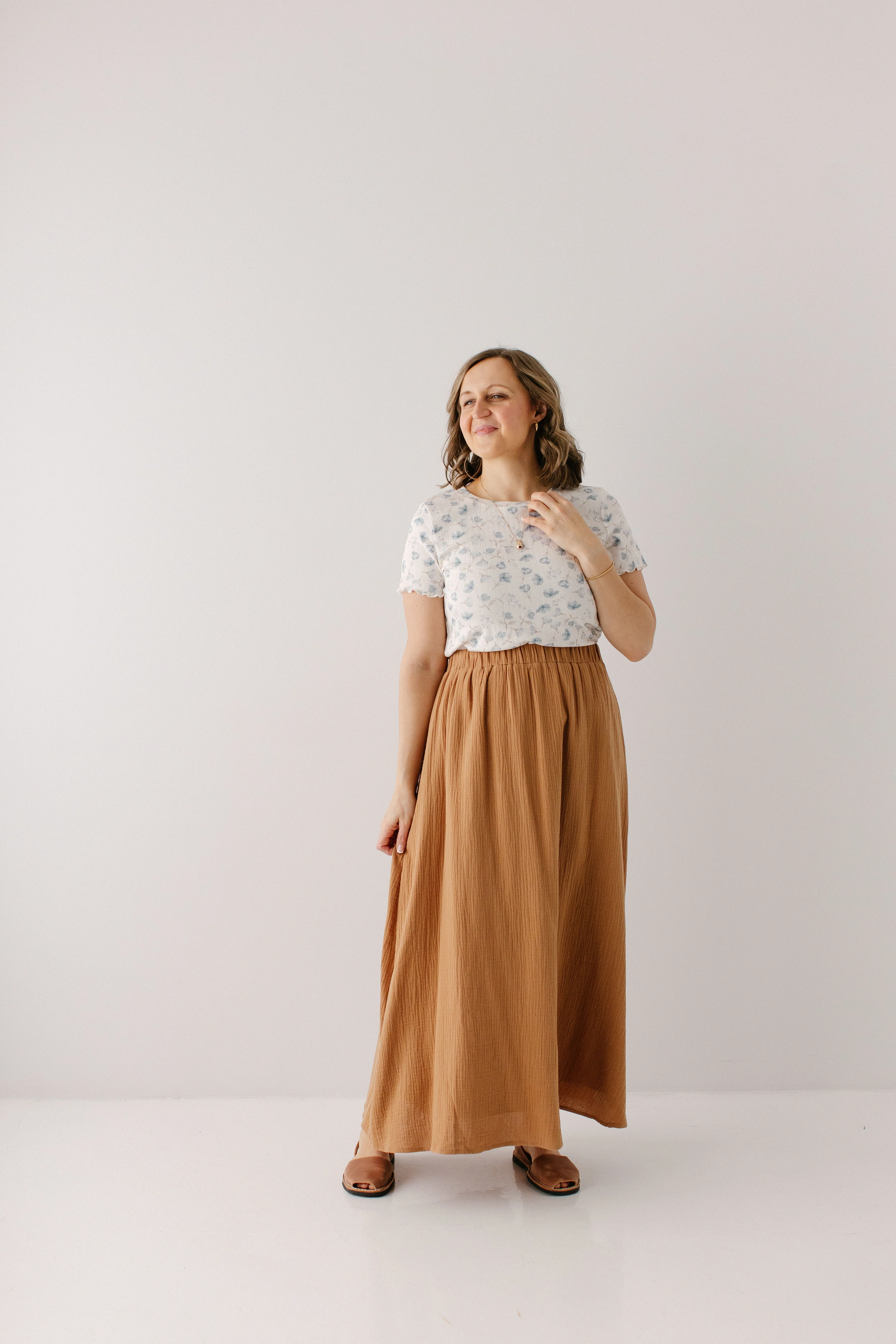 'Dryft' Cotton Gauze Midi Skirt - Image 5