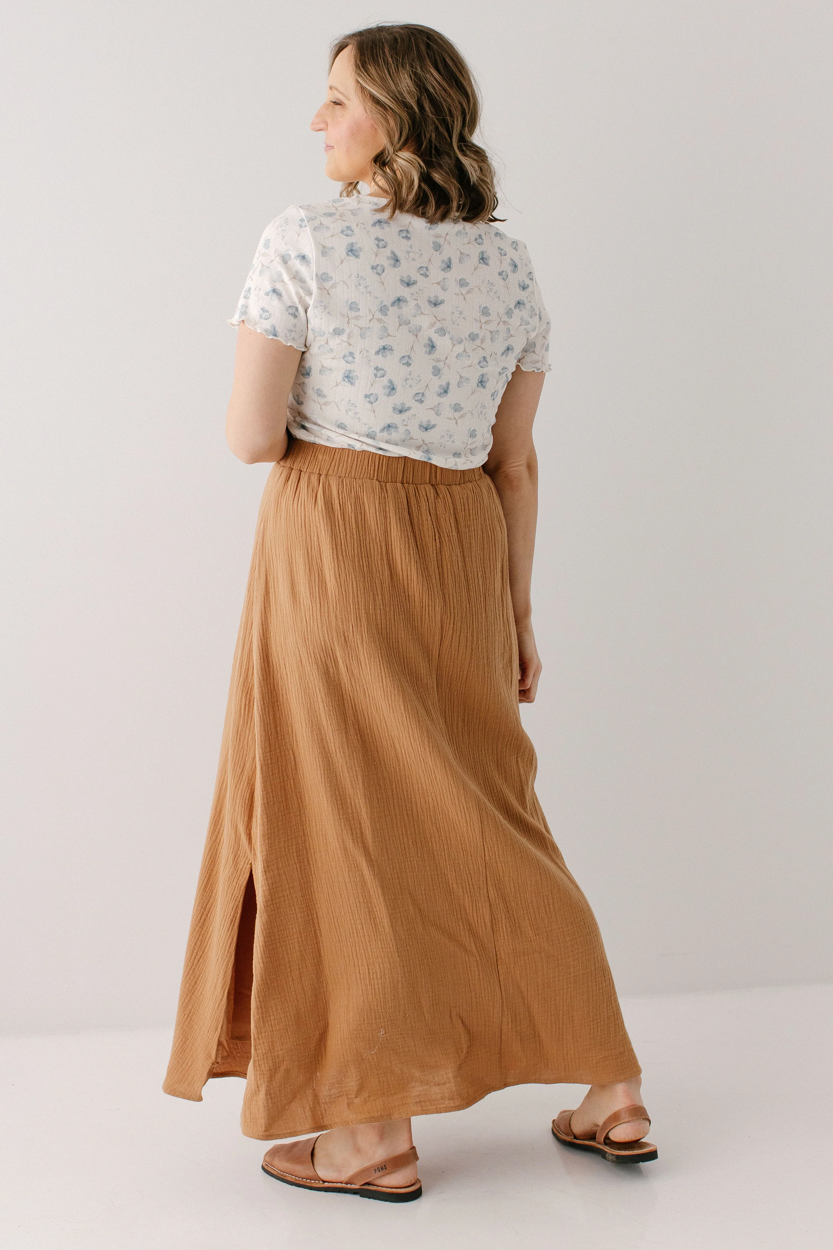 'Dryft' Cotton Gauze Midi Skirt - Image 6