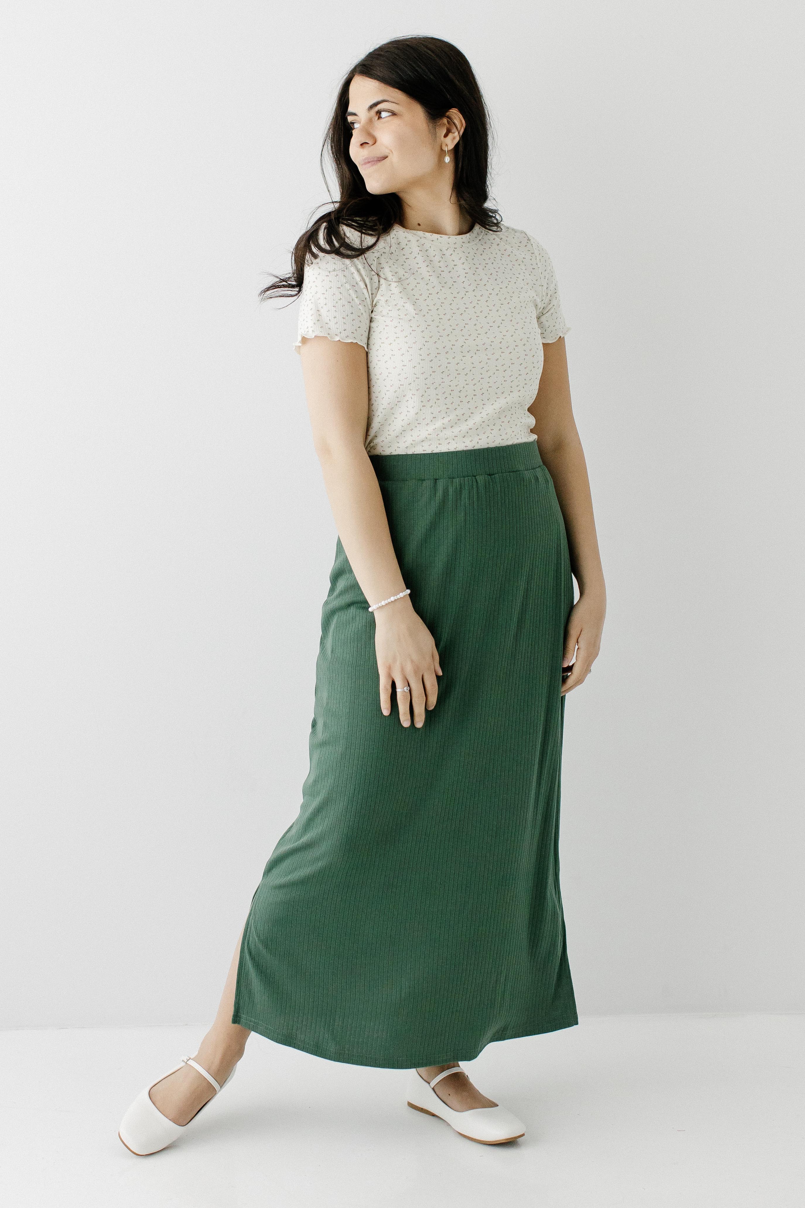 Easton Pointelle Knit Midi Skirt - Image 3