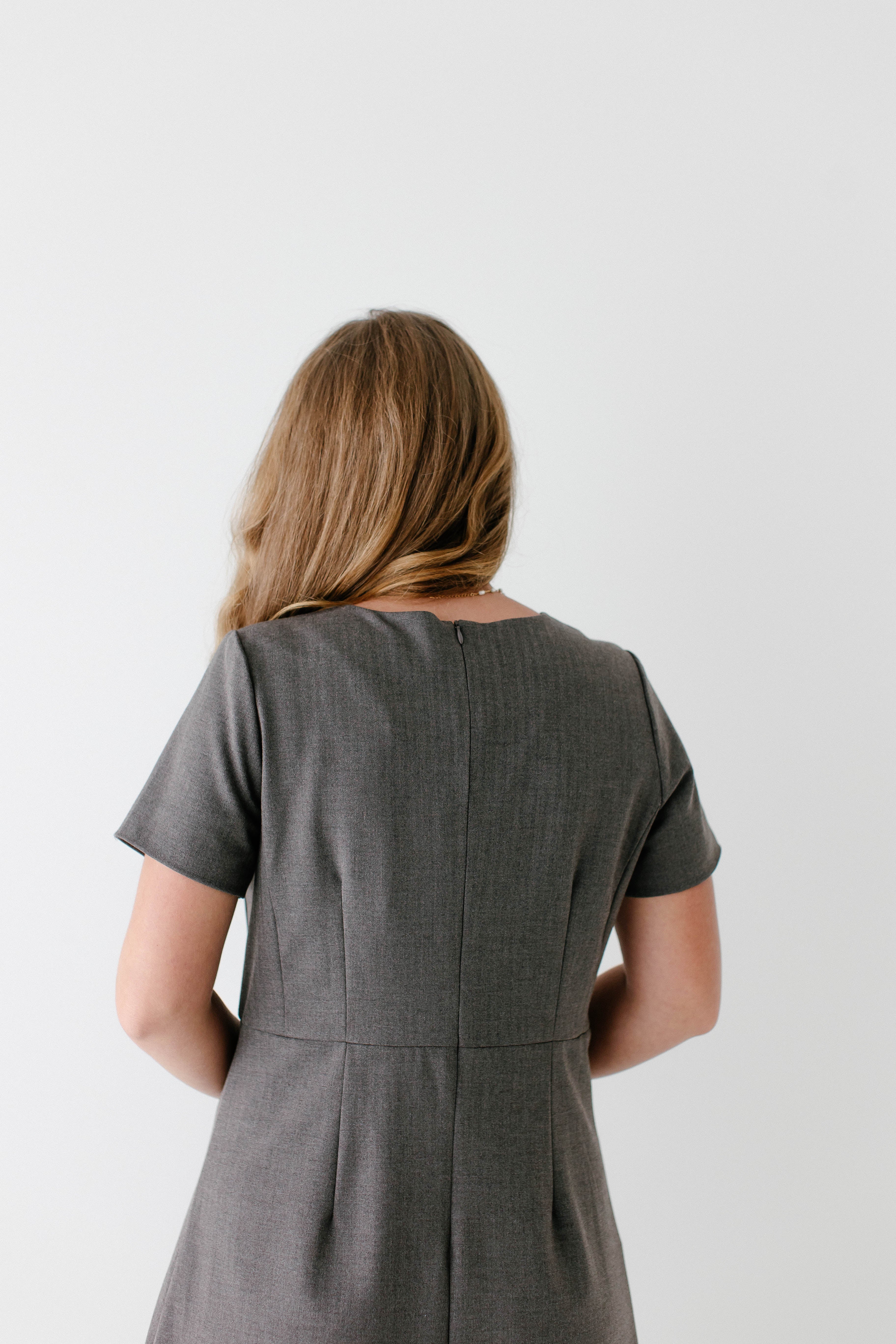 Eleanor Classic Herringbone Midi Dress FINAL SALE - Image 13