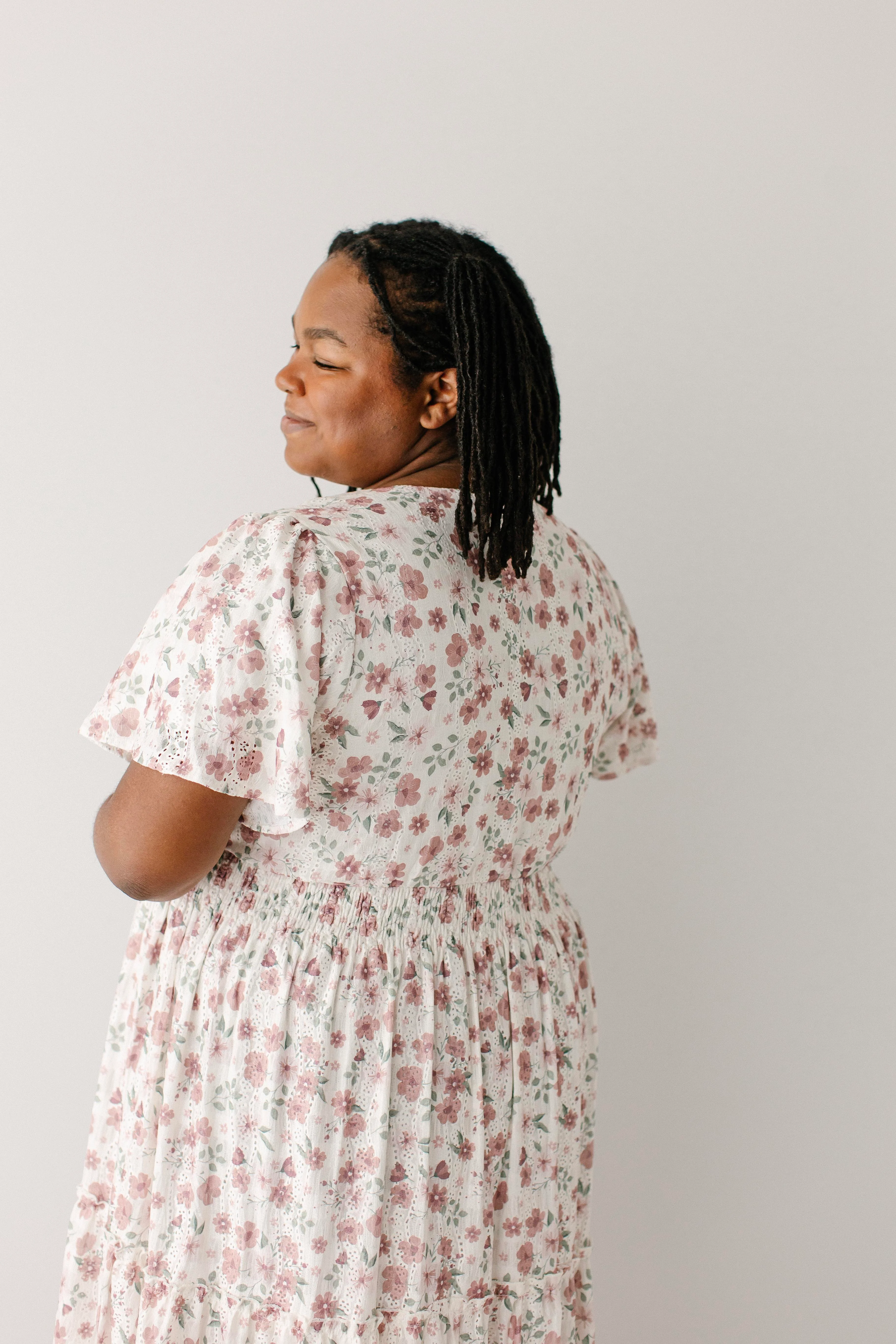 Elizabeth Flower Print Textured Tiered Maxi Dress - Image 11