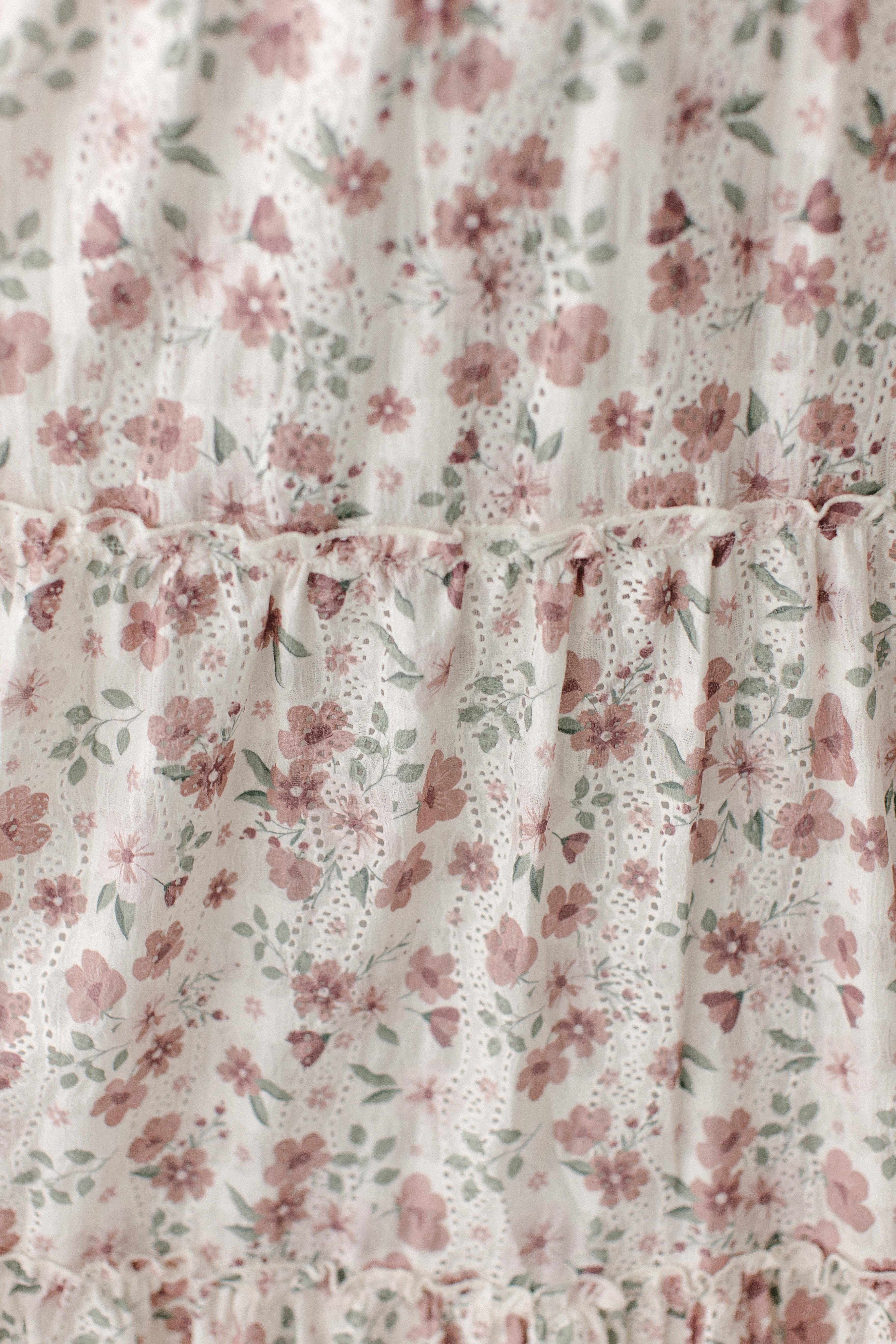 Elizabeth Flower Print Textured Tiered Maxi Dress - Image 12