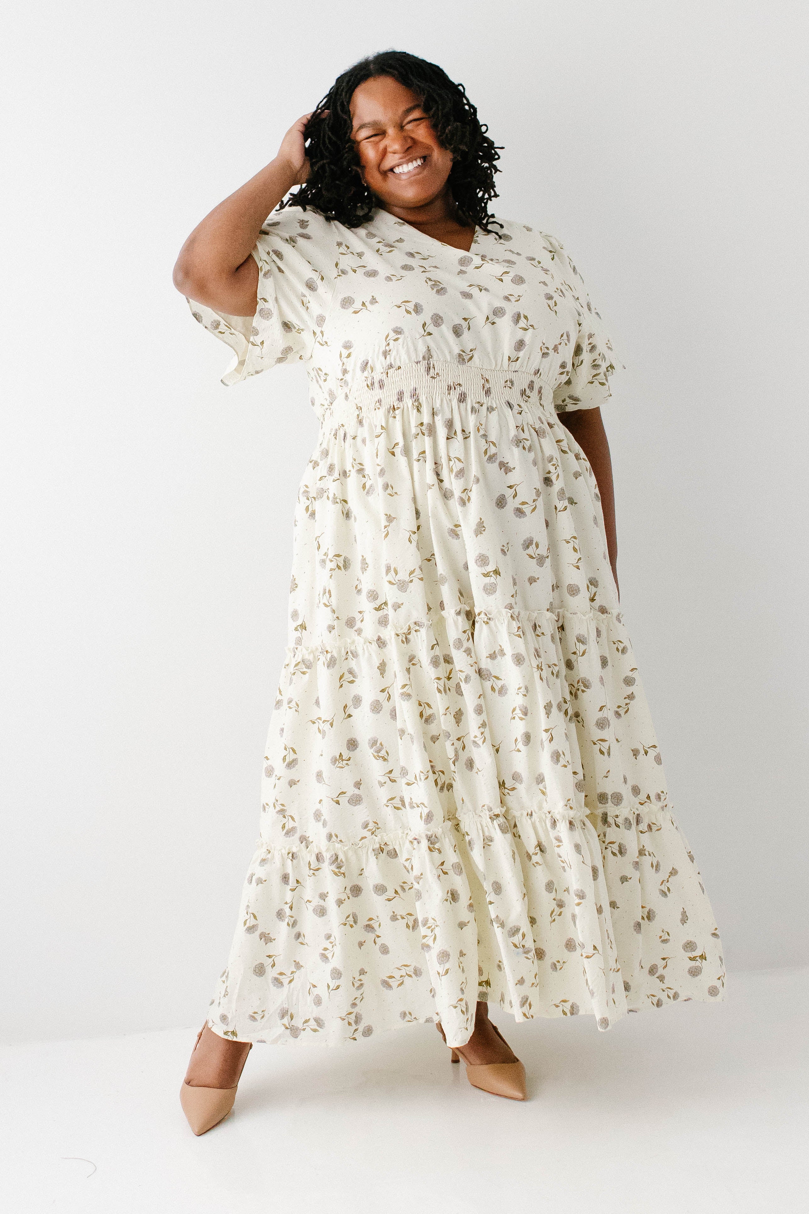 Elizabeth Hydrangea Floral Tiered Maxi Dress - Image 2