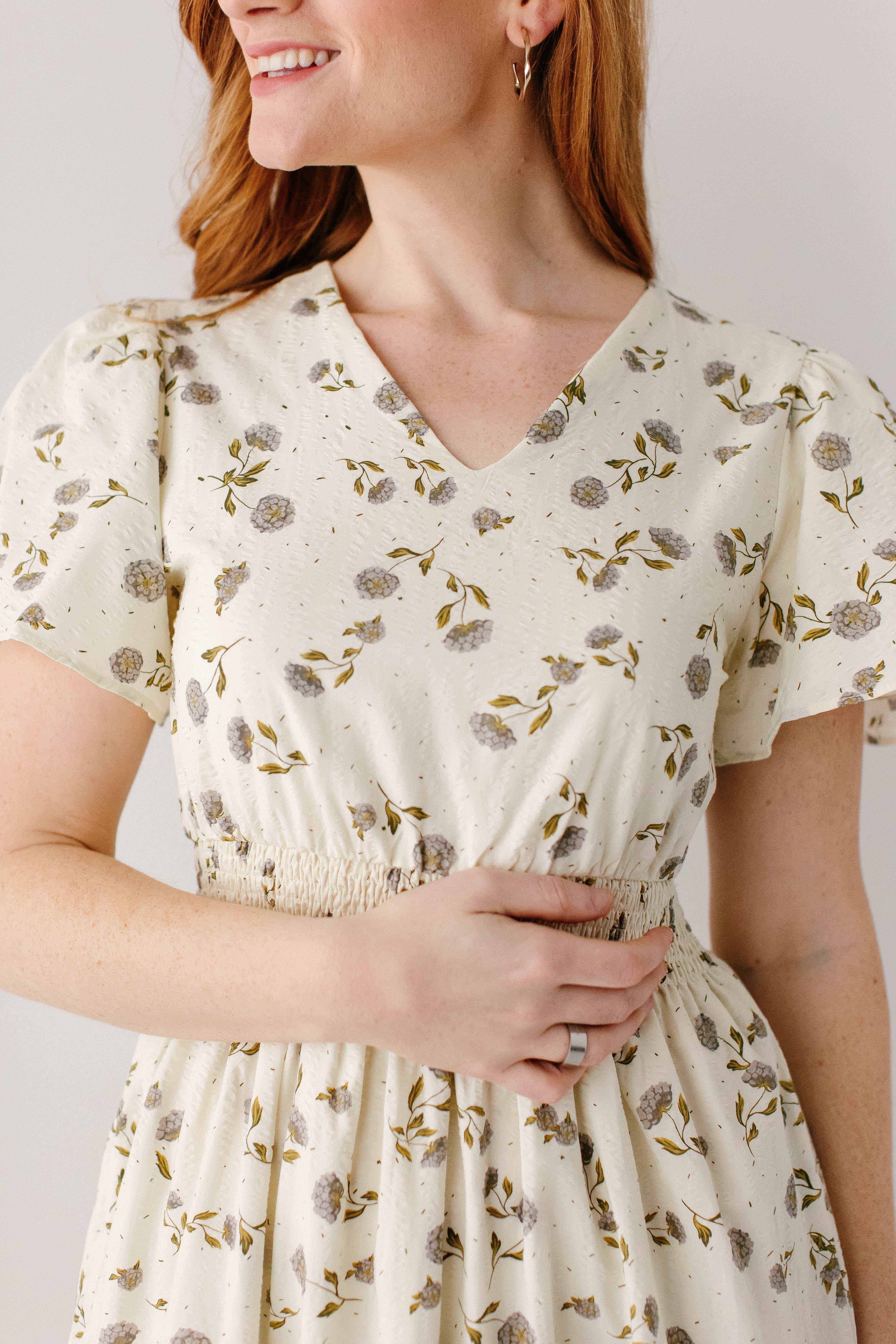Elizabeth Hydrangea Floral Tiered Maxi Dress - Image 3