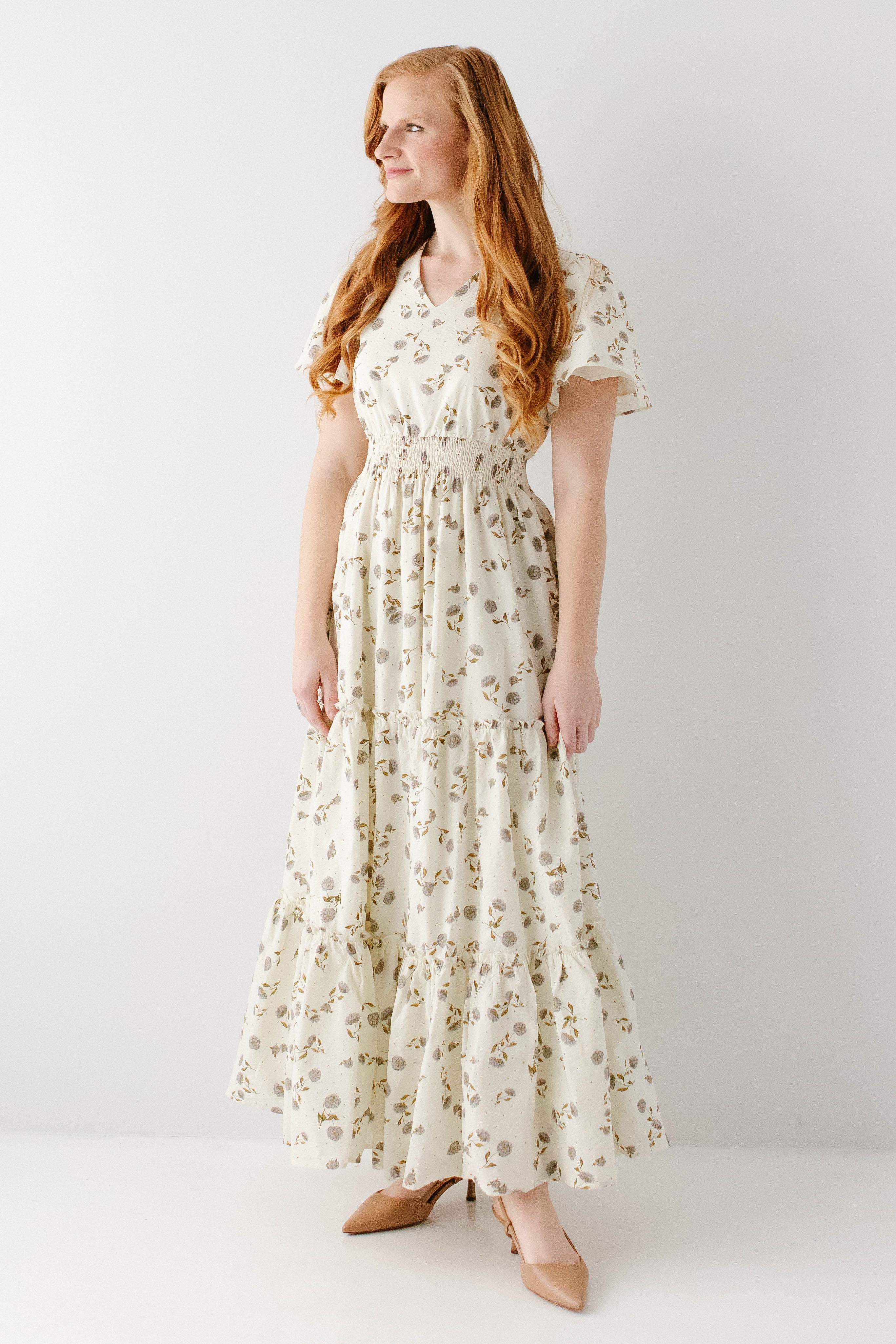 Elizabeth Hydrangea Floral Tiered Maxi Dress - Image 4