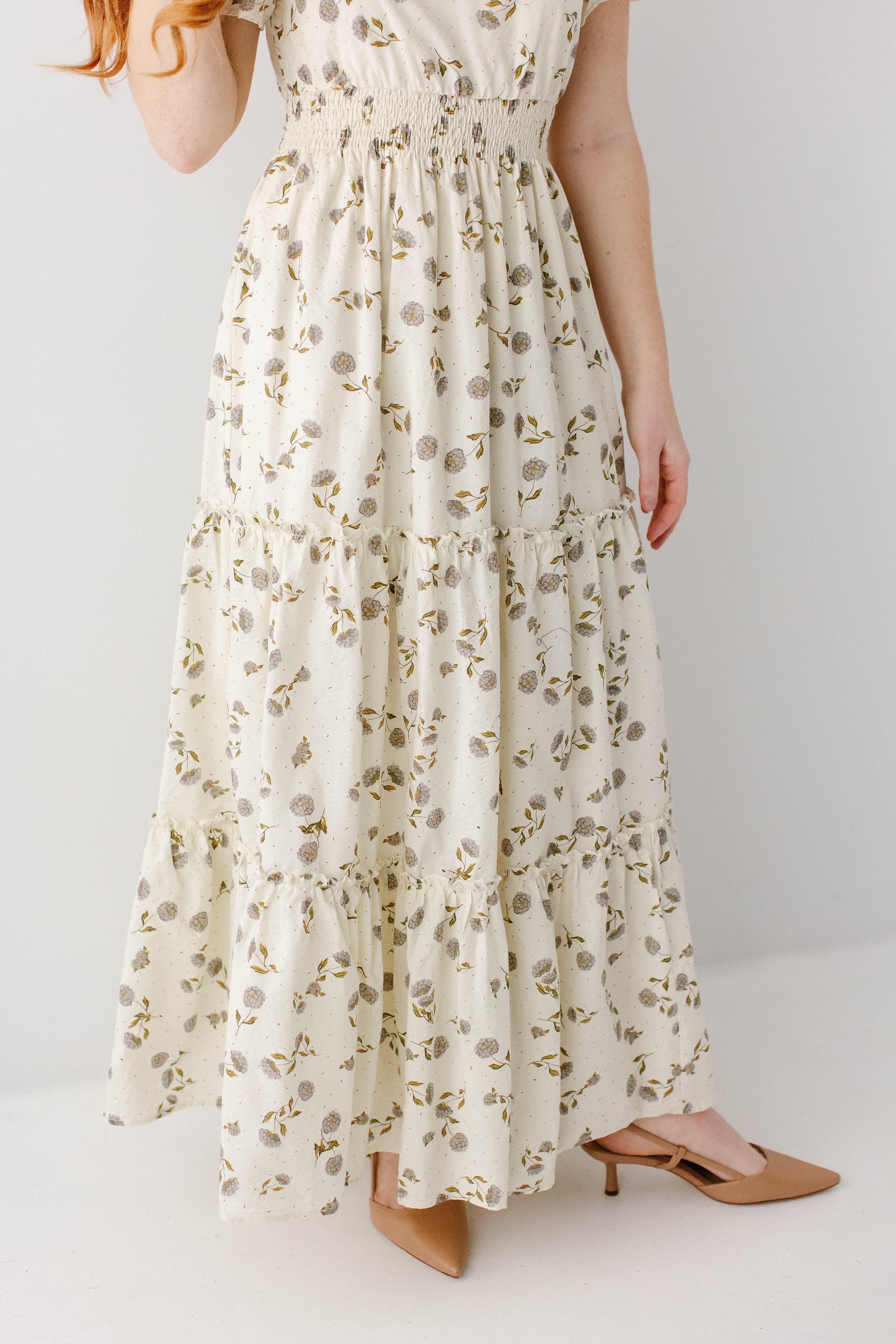 Elizabeth Hydrangea Floral Tiered Maxi Dress - Image 5