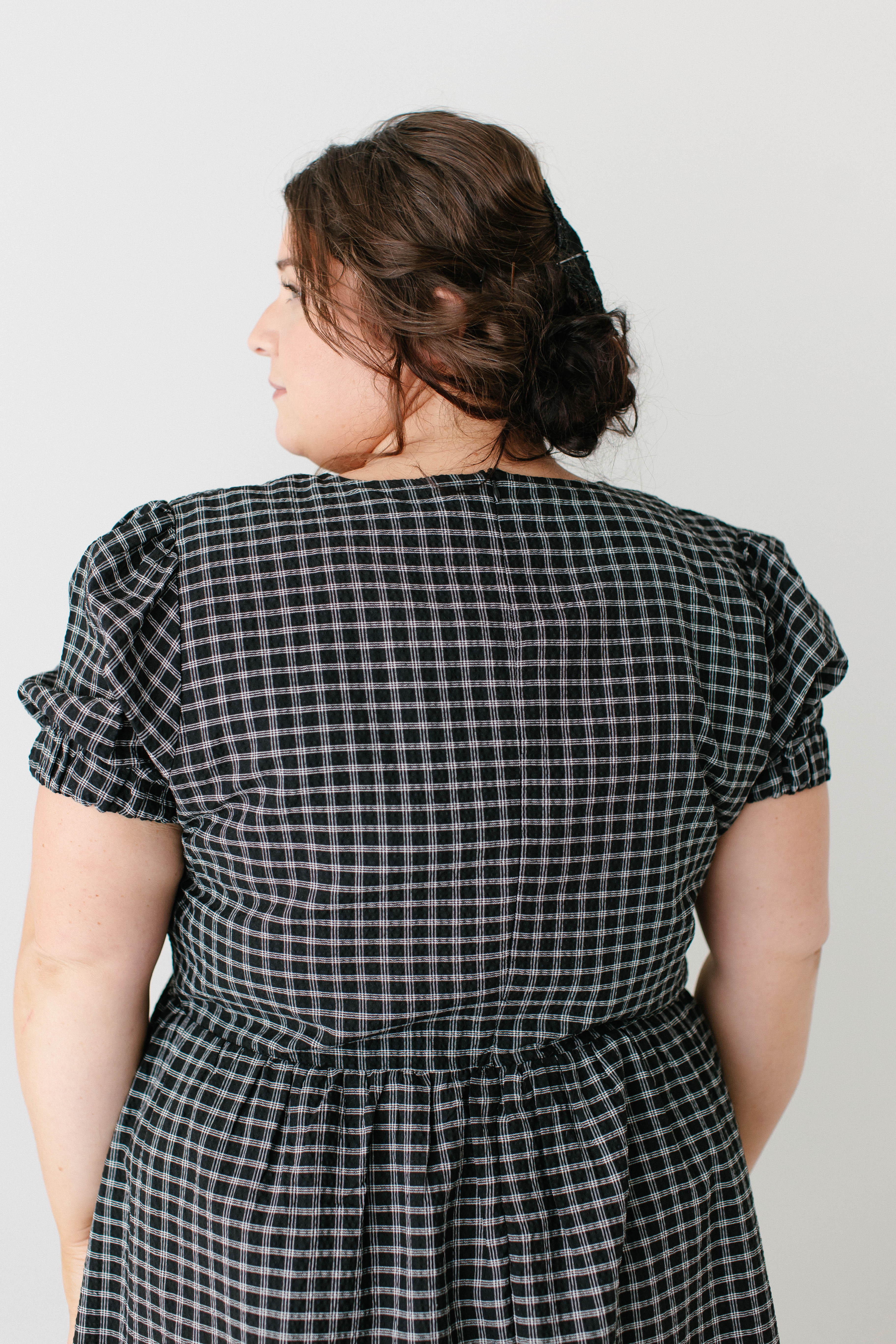 Ellie Bow Front Plaid Midi Dress FINAL SALE - Image 13