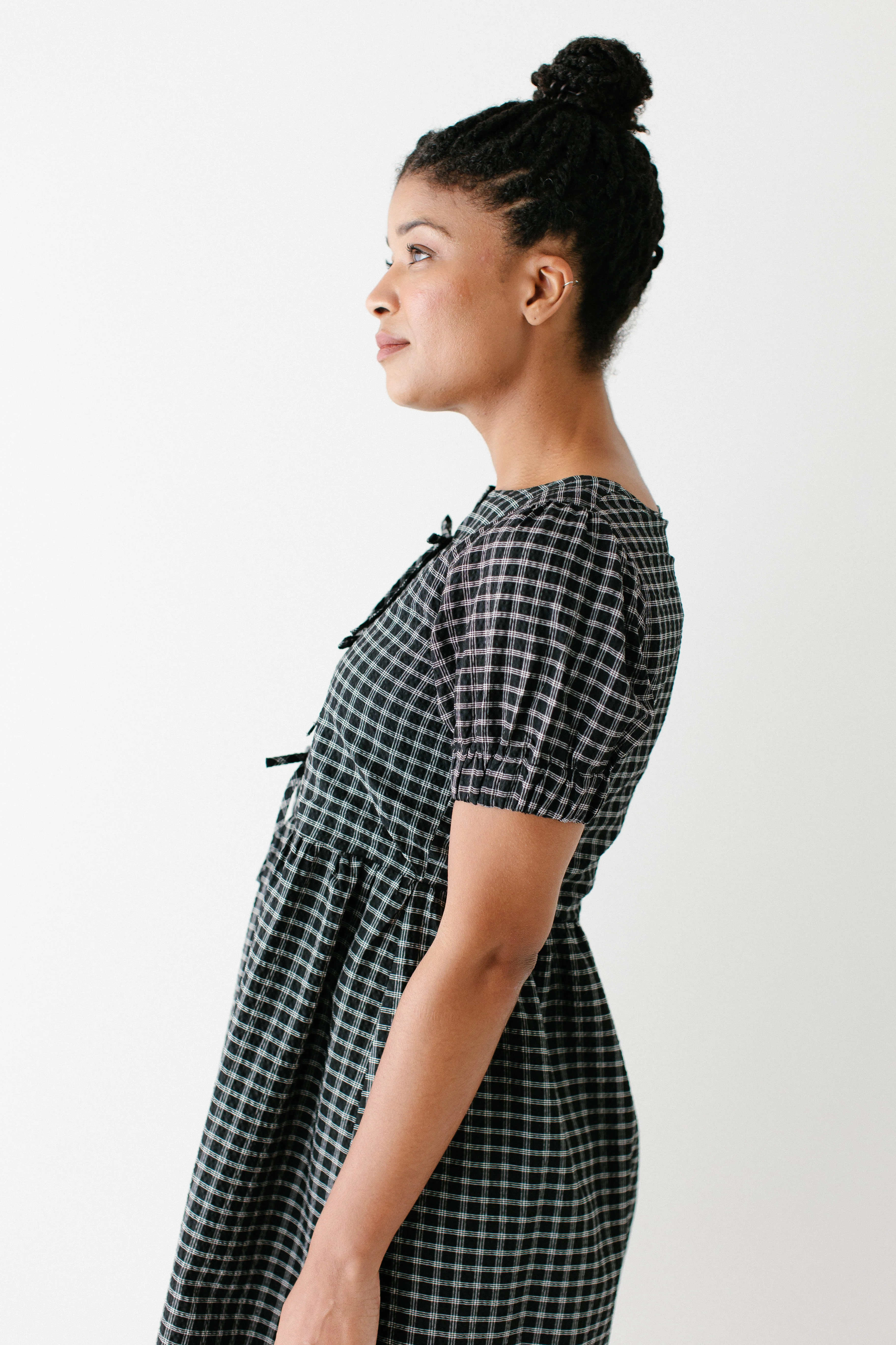 Ellie Bow Front Plaid Midi Dress FINAL SALE - Image 5