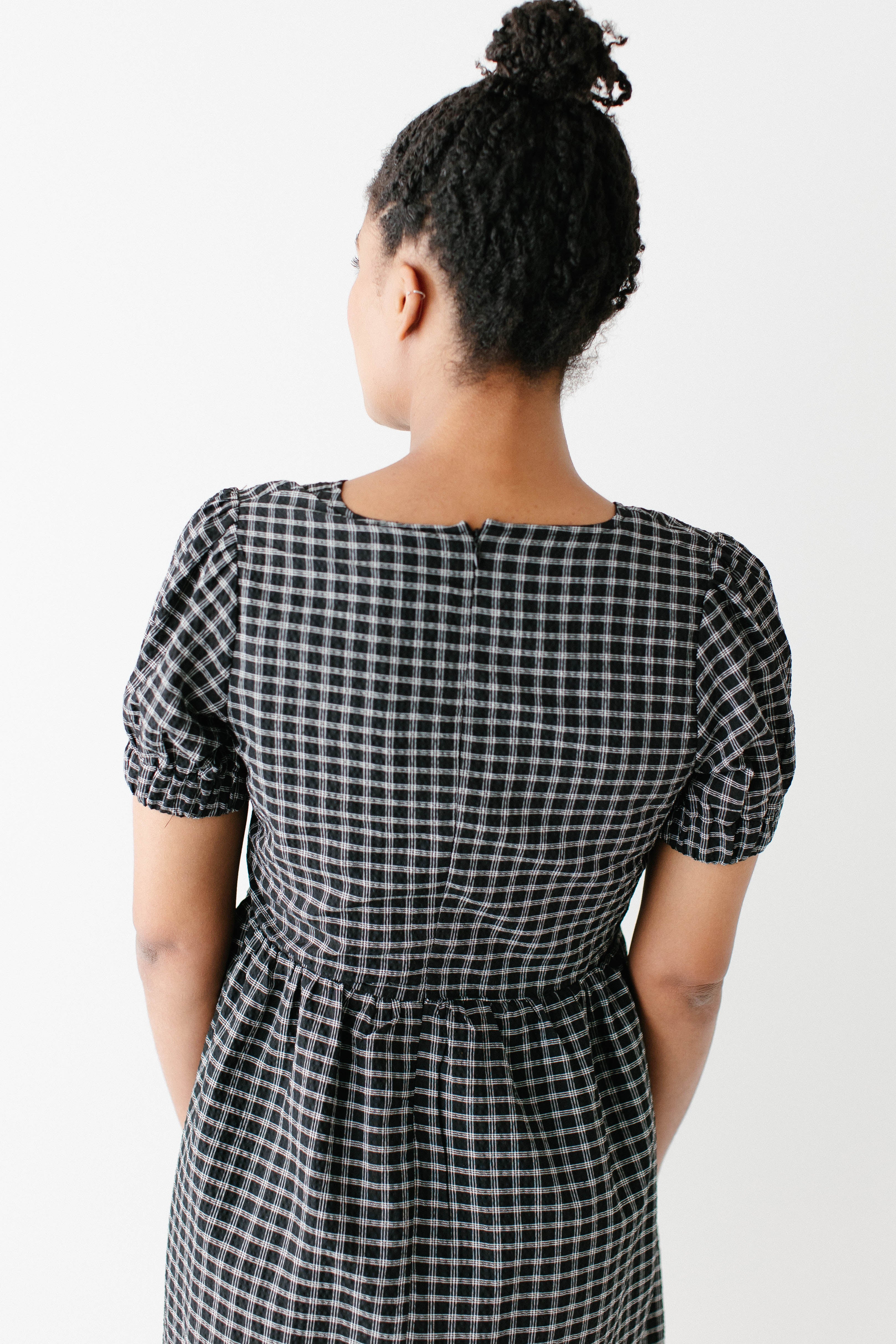 Ellie Bow Front Plaid Midi Dress FINAL SALE - Image 7