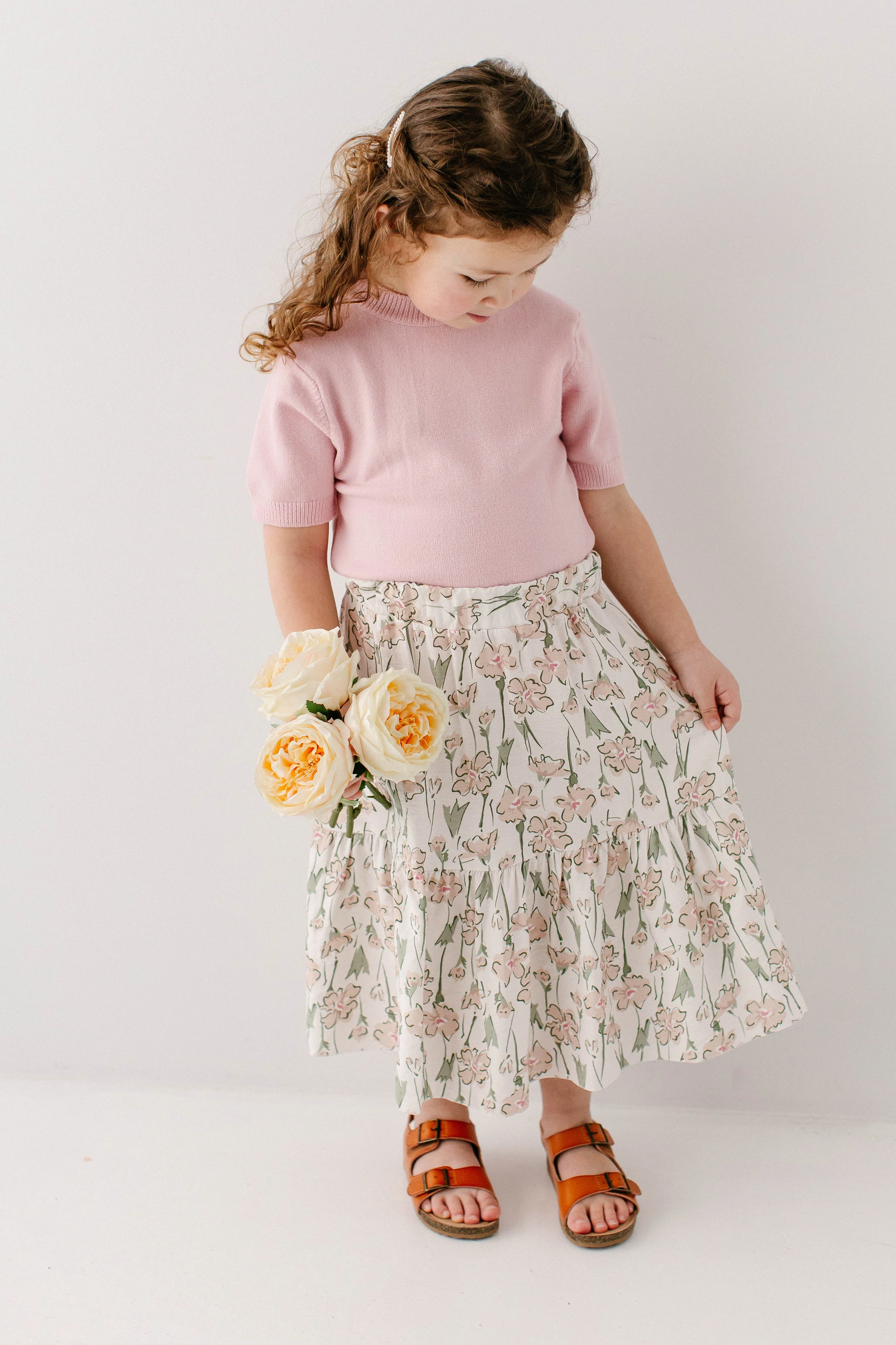Eloise Girl Floral Print Midi Skirt - Image 2